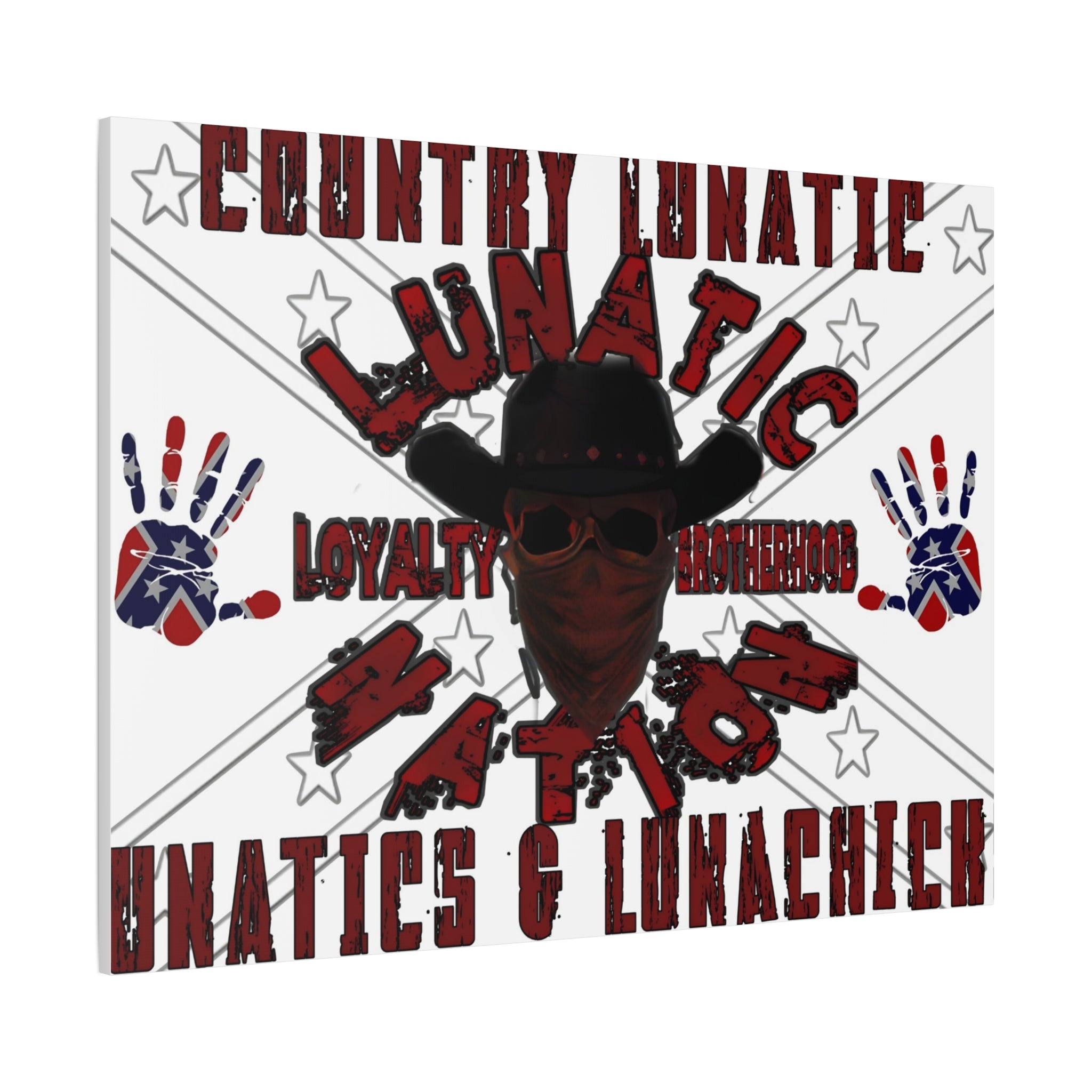 Country Lunatic Canvas Wall Art – Loyalty & Brotherhood Decor for Country Fans