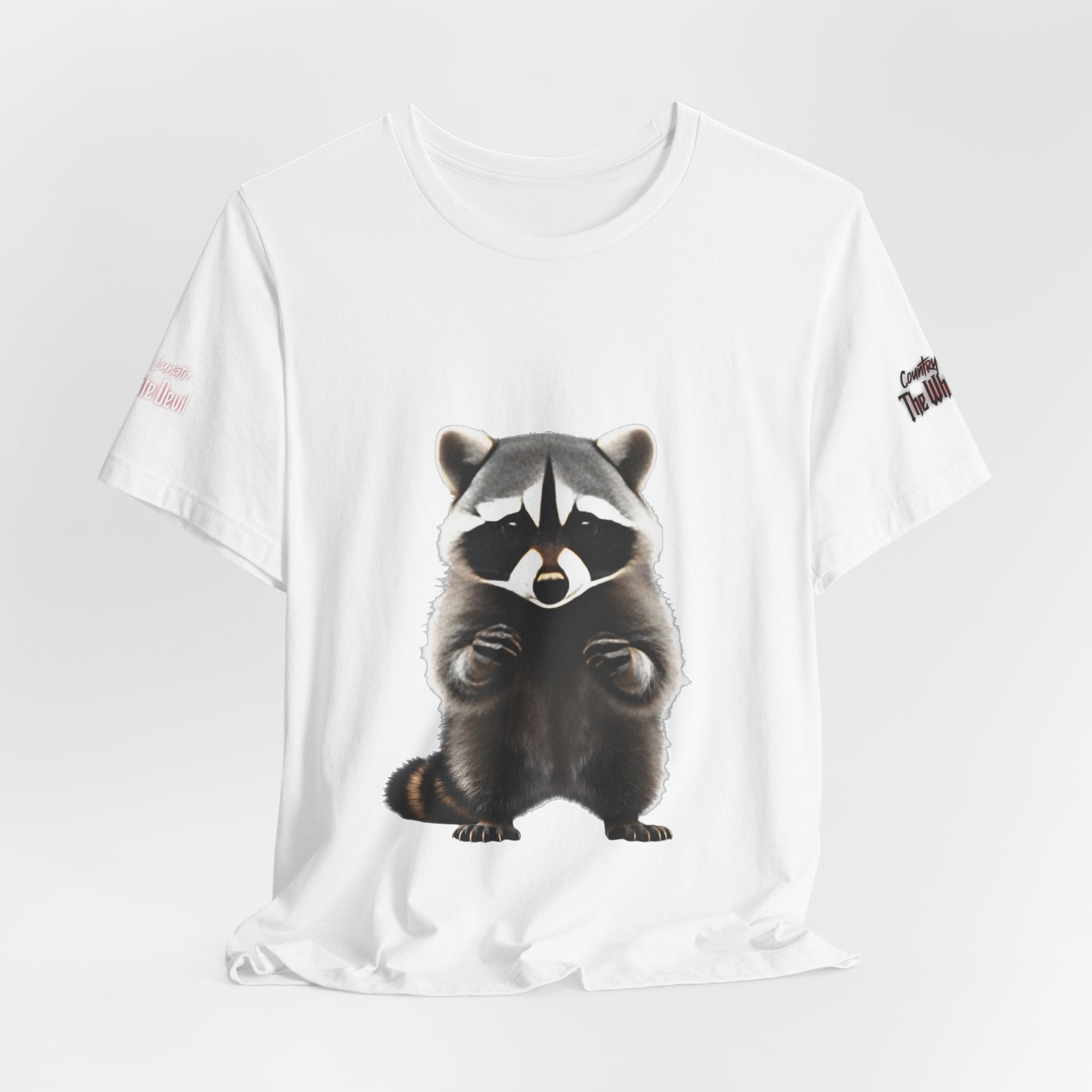 Country Lunatic Racoon Tee — 'F.C.W.B' Muscle Car Graphic Shirt