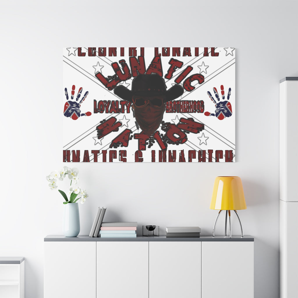 Country Lunatic Canvas Wall Art – Loyalty & Brotherhood Decor for Country Fans