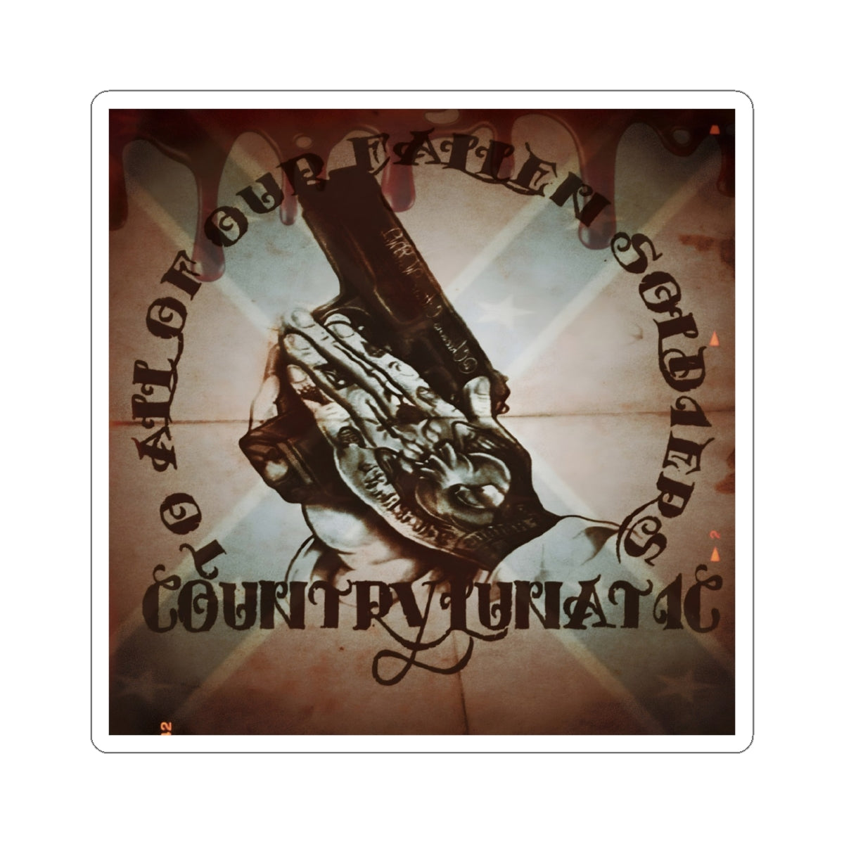 Stickers - Falling Outlaw Anthem Logo Country Lunatic Design
