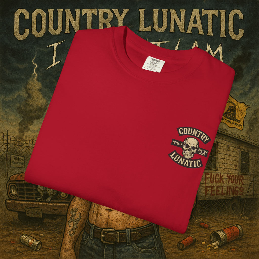 Copy of Garment-Dyed T-shirt Country Lunatic Logo Back Print