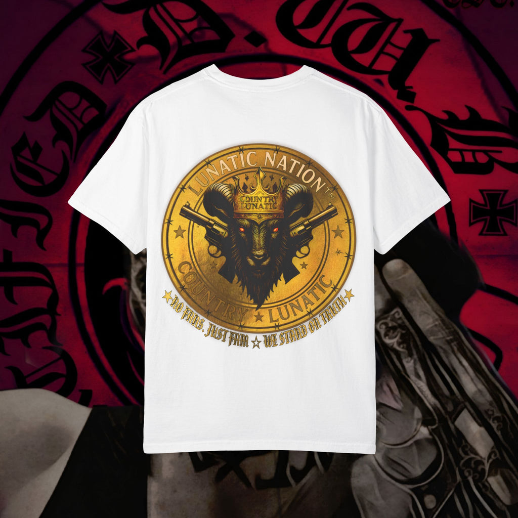 T-Shirt Lunatic Nation Logo Country Lunatic Unisex Garment-Dyed Tee