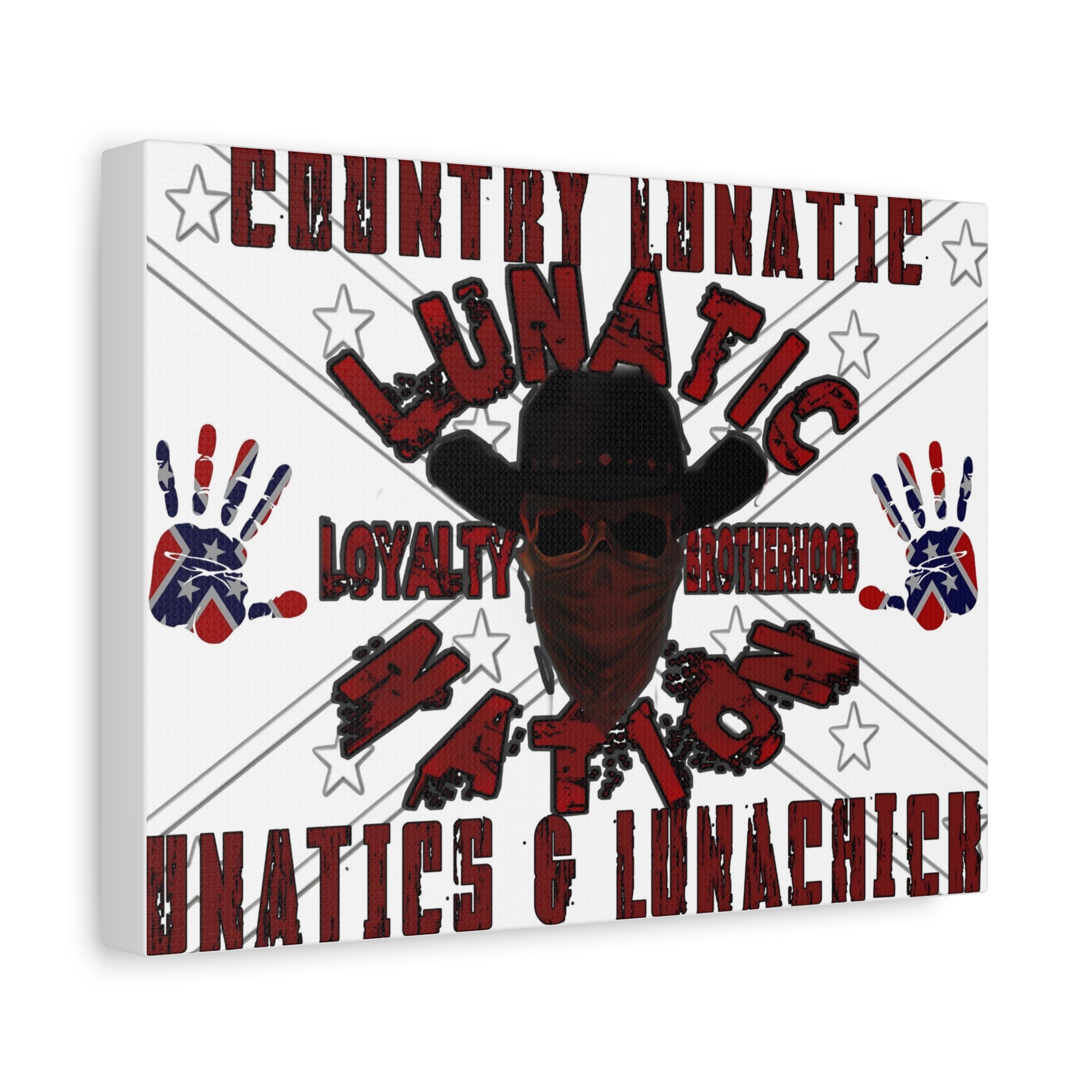 Country Lunatic Canvas Wall Art – Loyalty & Brotherhood Decor for Country Fans