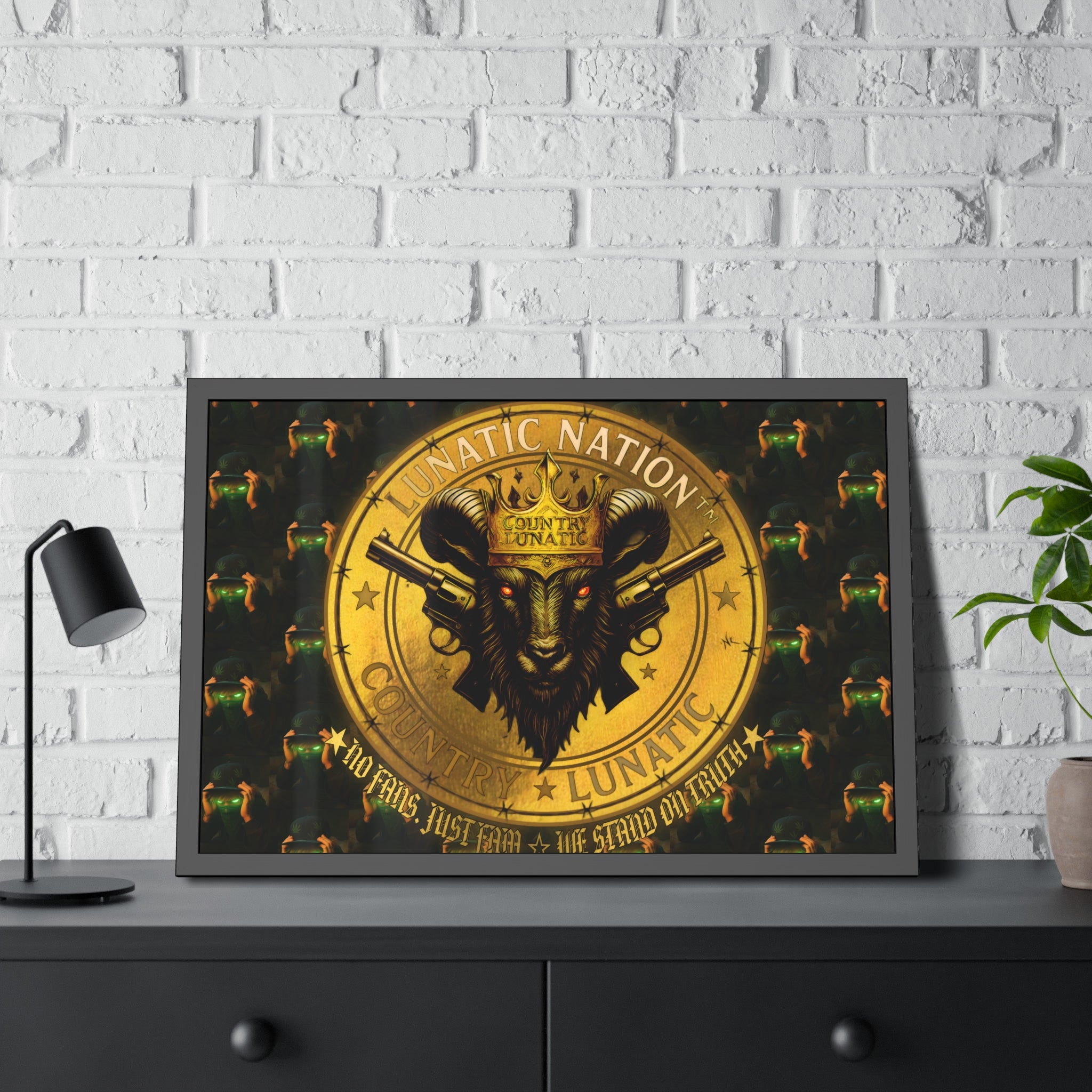 Framed Poster - Lunatic Nation Logo Photo