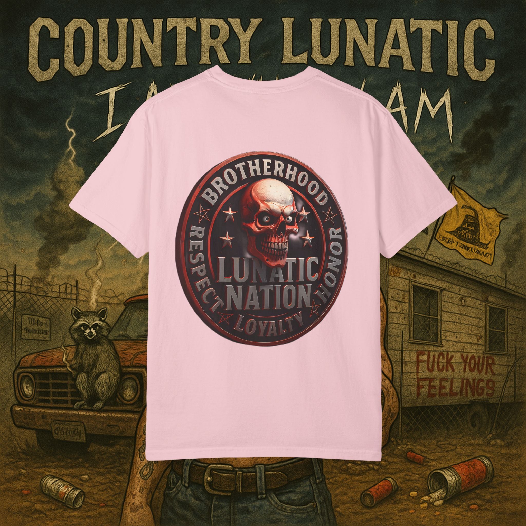 Country Lunatic Unisex Garment-Dyed T-shirt - Lunatic Nation Graphic Tee