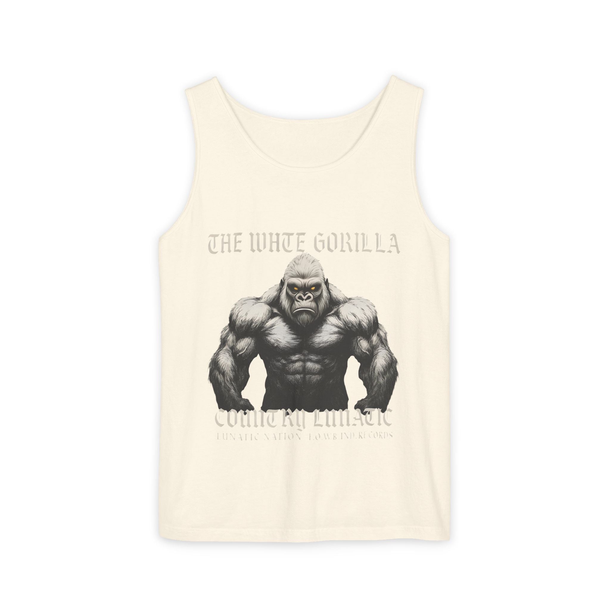 Tank Top White Gorilla Wife Beater Tank Unisex Garment-Dyed Collection