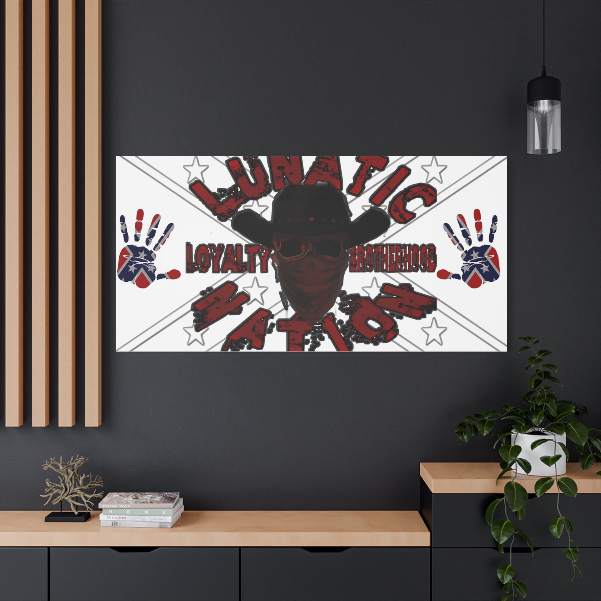 Country Lunatic Canvas Wall Art – Loyalty & Brotherhood Decor for Country Fans