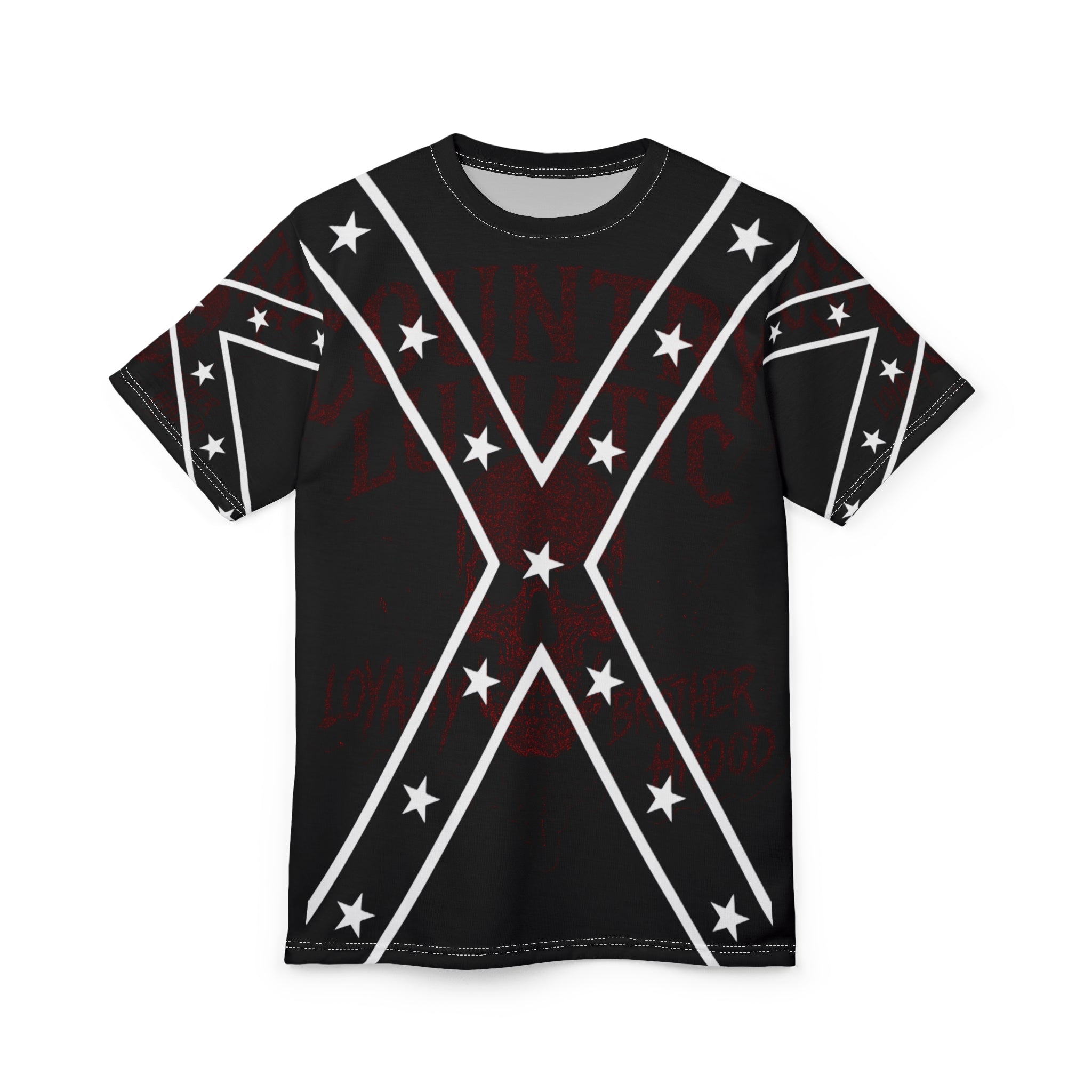 Copy of Copy of T-Shirt - Country Lunatic MAGA REBEL Tee with Confederate Flag Design