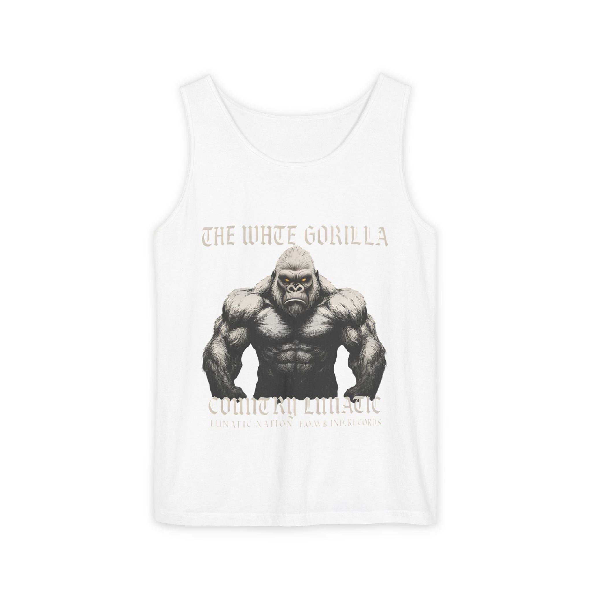 Tank Top White Gorilla Wife Beater Tank Unisex Garment-Dyed Collection
