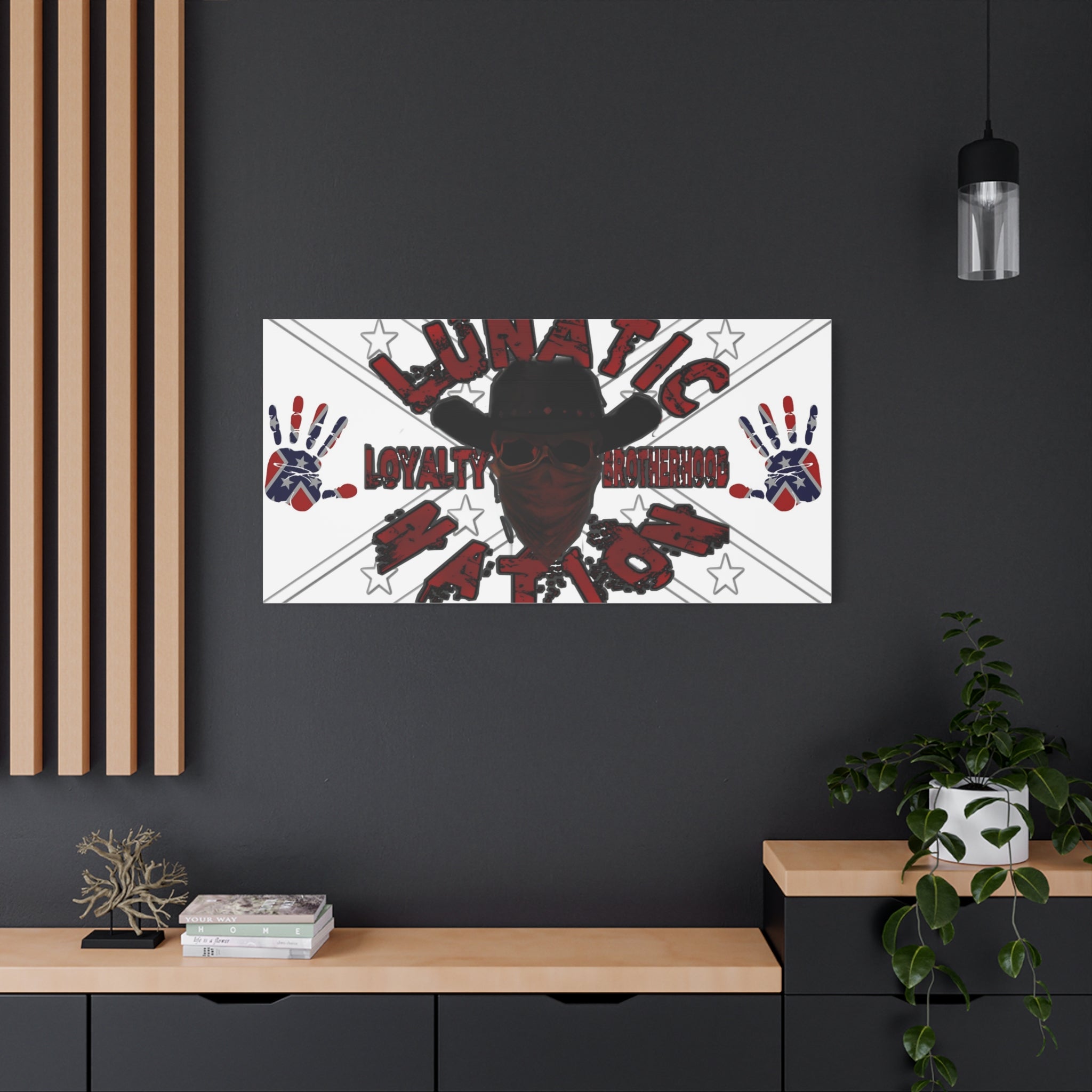 Country Lunatic Canvas Wall Art – Loyalty & Brotherhood Decor for Country Fans