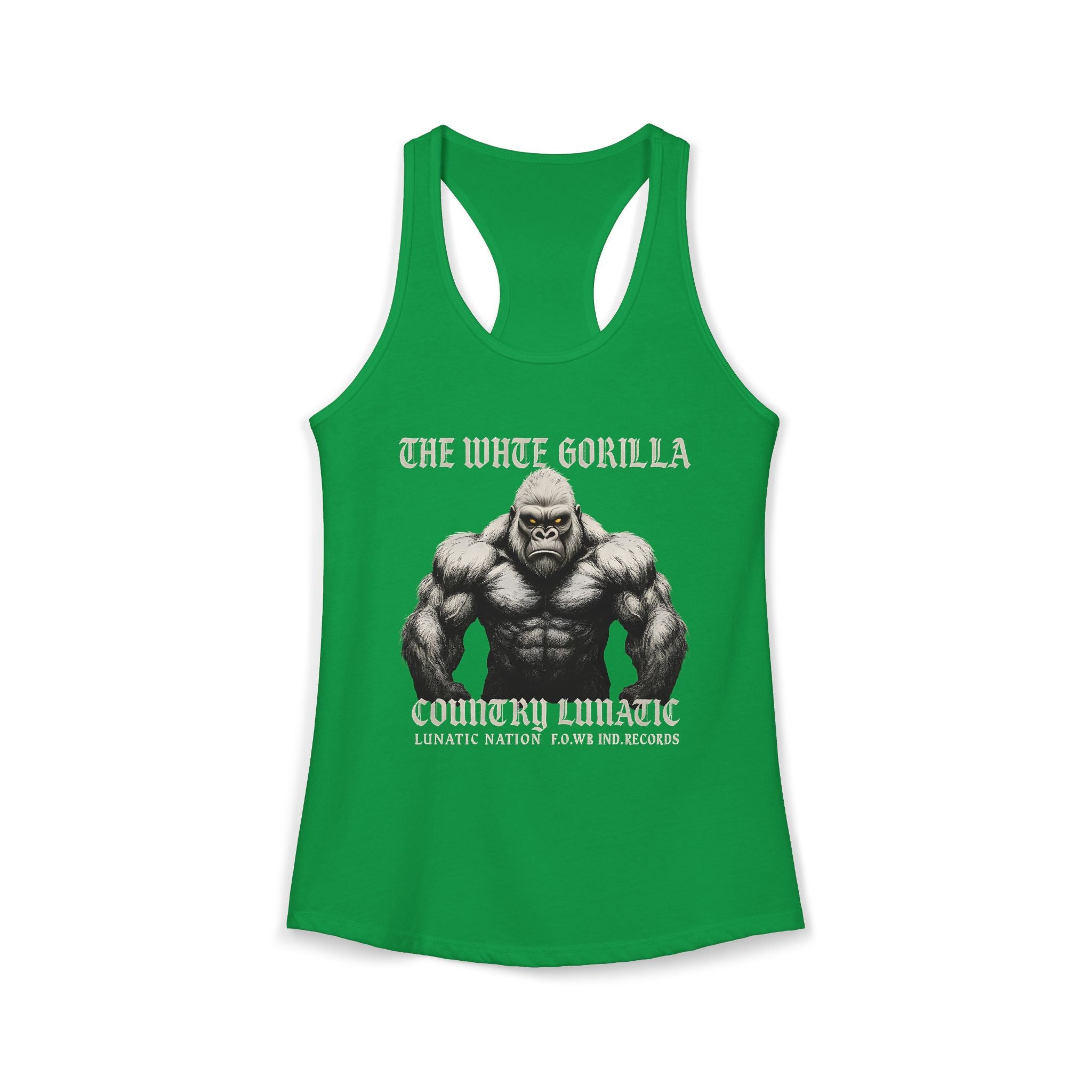 Mighty Gorilla Fitness Tank, Workout Top, Gym Apparel, Gym Tank, Gift for Fitness Lovers, White Gorilla Strength Motivation