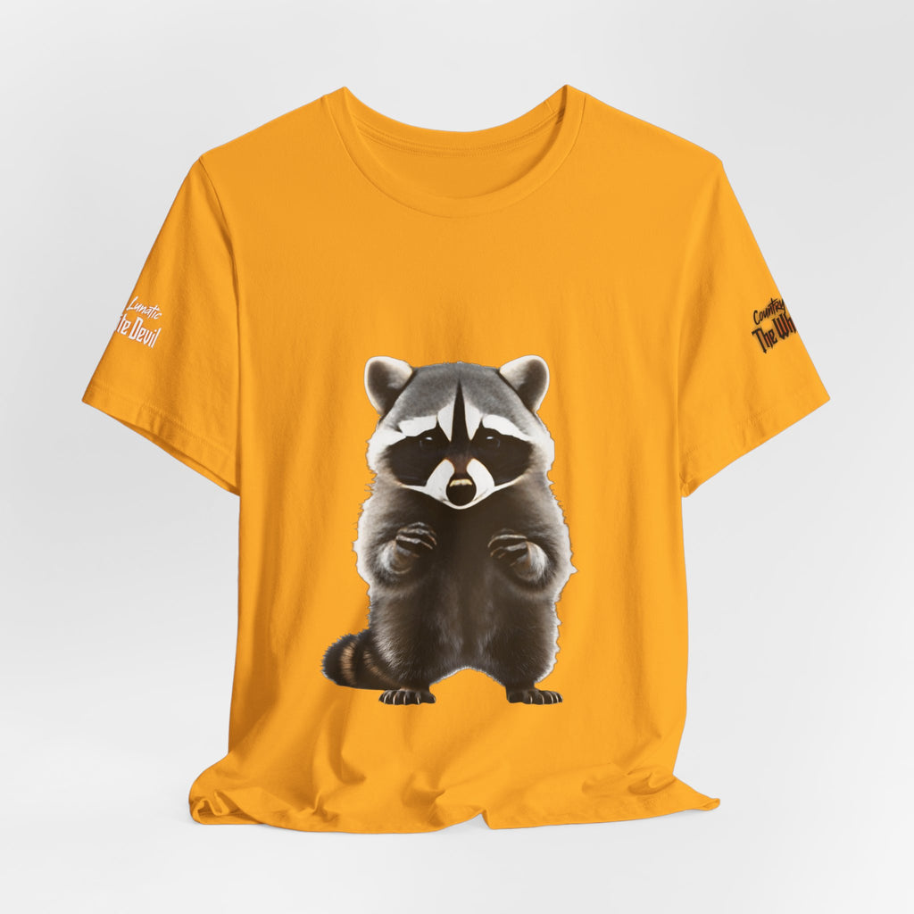 Country Lunatic Racoon Tee — 'F.C.W.B' Muscle Car Graphic Shirt