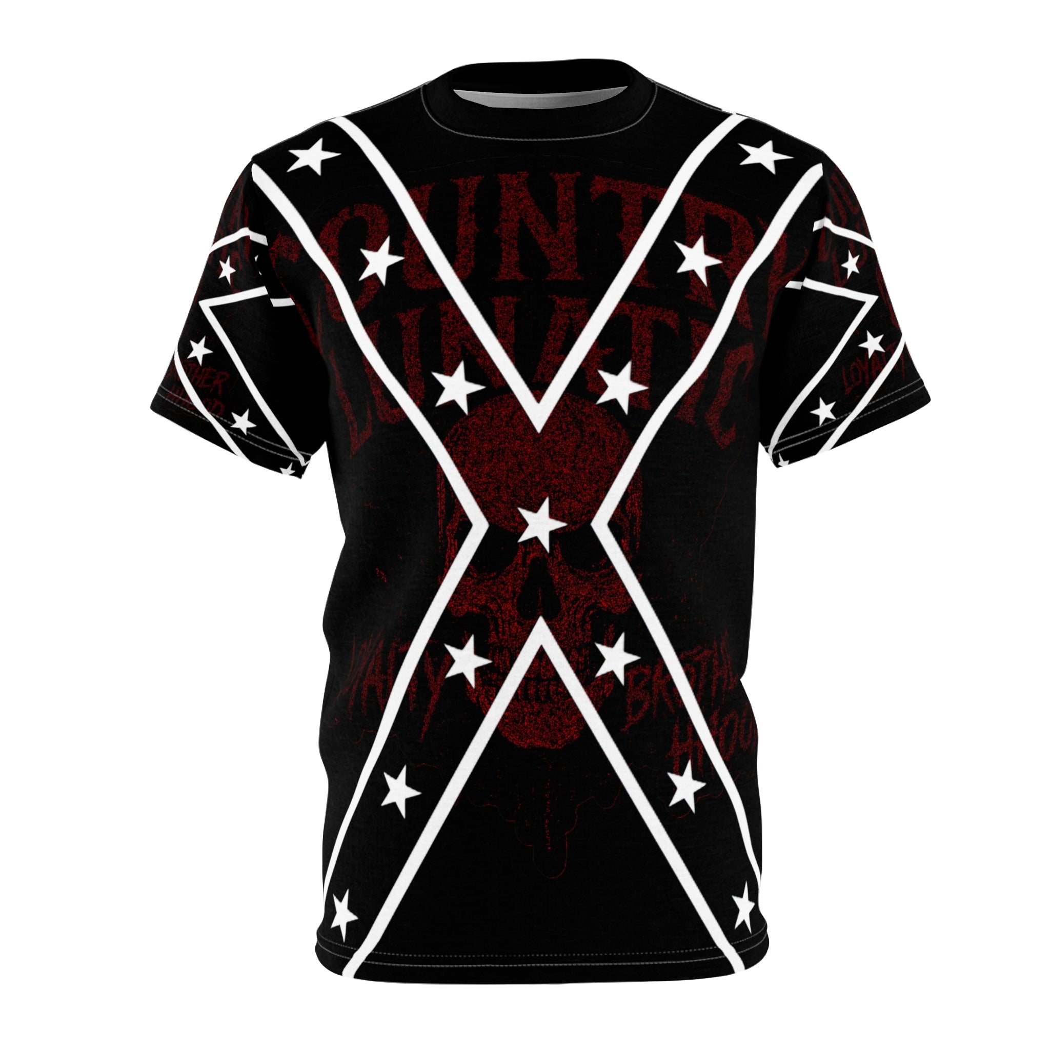 Copy of Copy of T-Shirt - Country Lunatic MAGA REBEL Tee with Confederate Flag Design