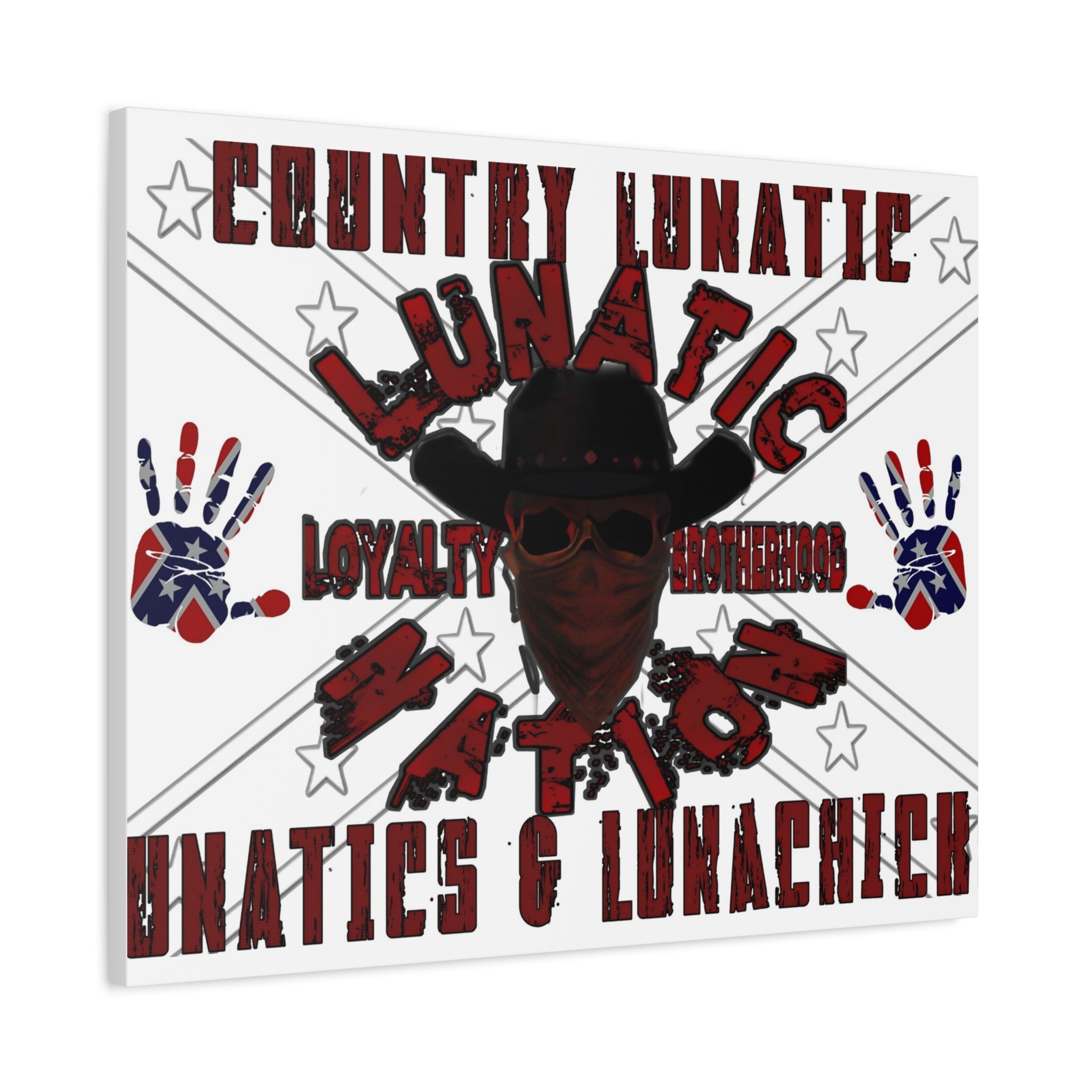 Country Lunatic Canvas Wall Art – Loyalty & Brotherhood Decor for Country Fans