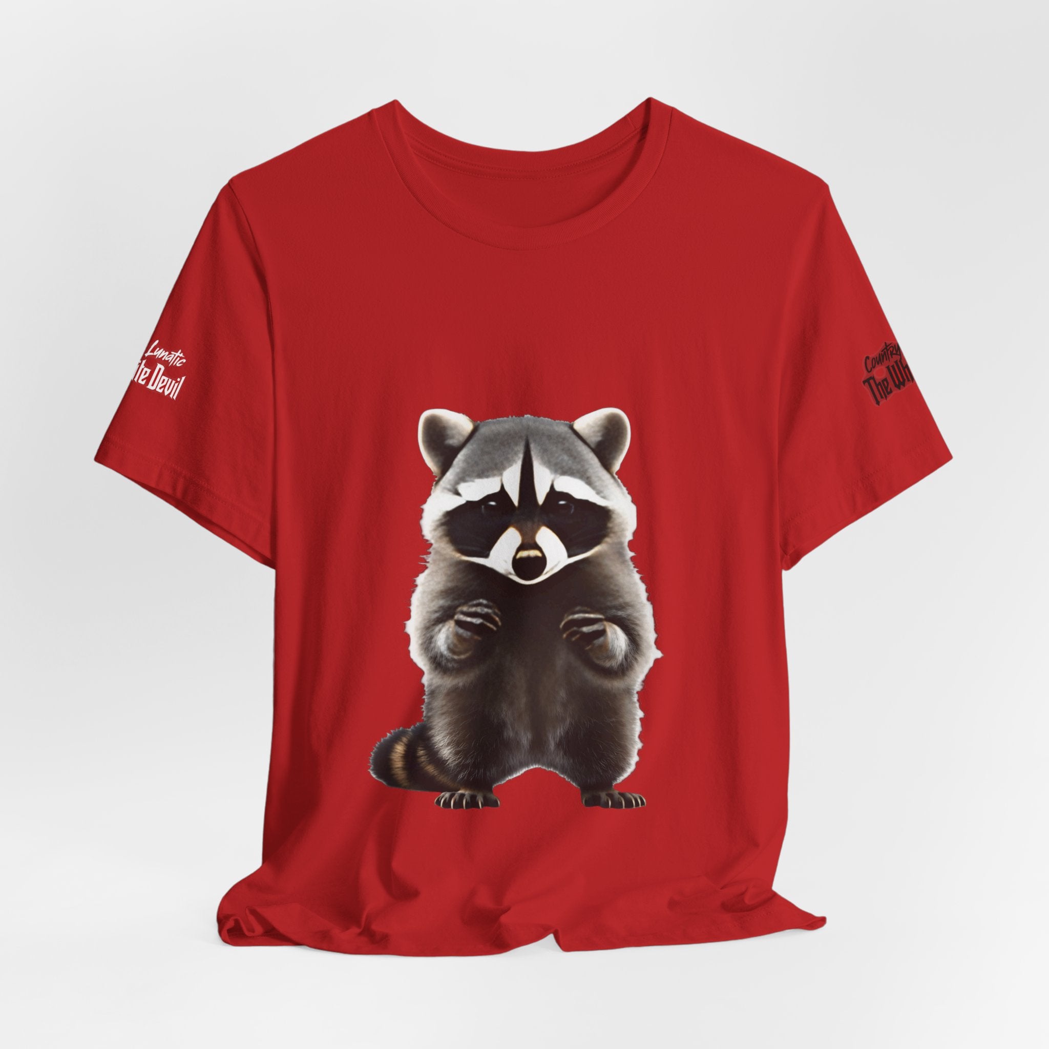 Country Lunatic Racoon Tee — 'F.C.W.B' Muscle Car Graphic Shirt