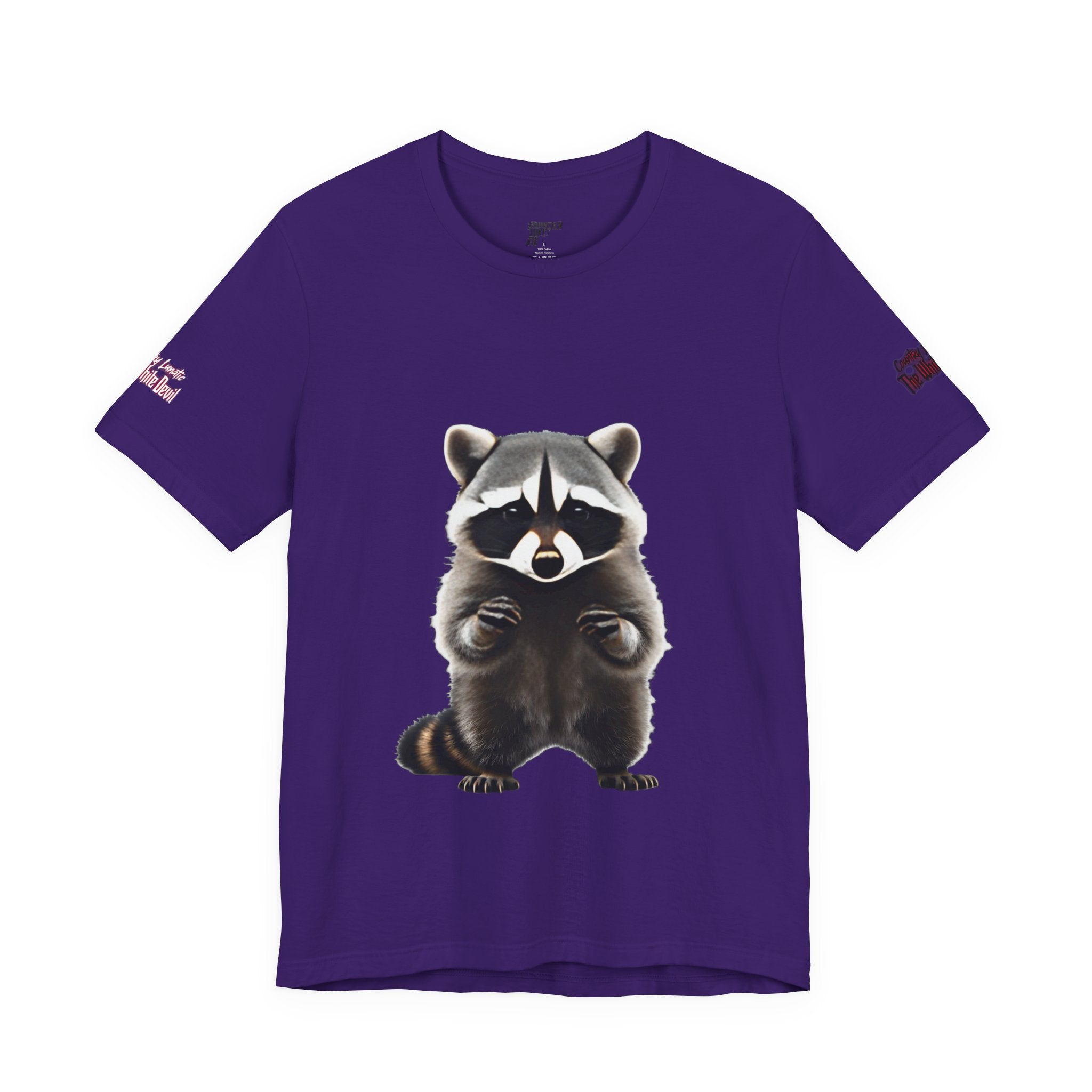Country Lunatic Racoon Tee — 'F.C.W.B' Muscle Car Graphic Shirt