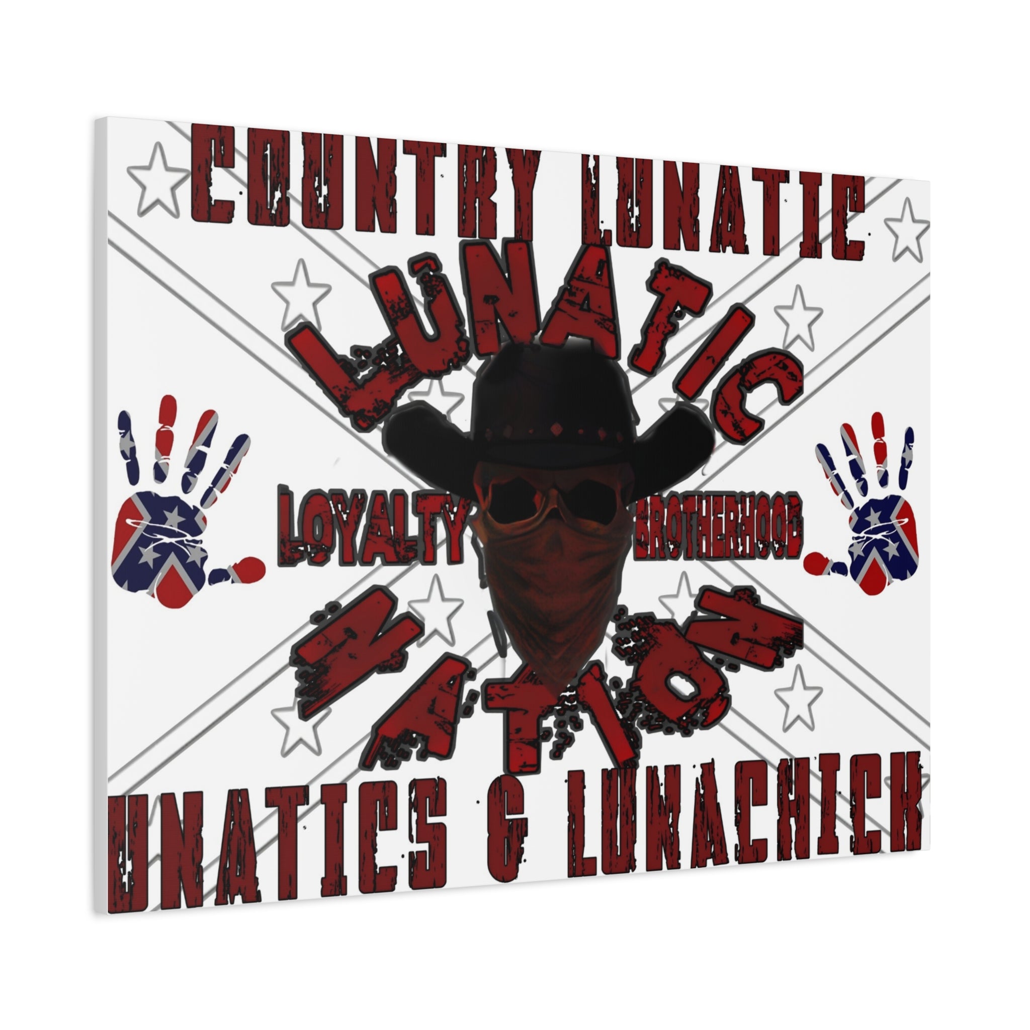 Country Lunatic Canvas Wall Art – Loyalty & Brotherhood Decor for Country Fans