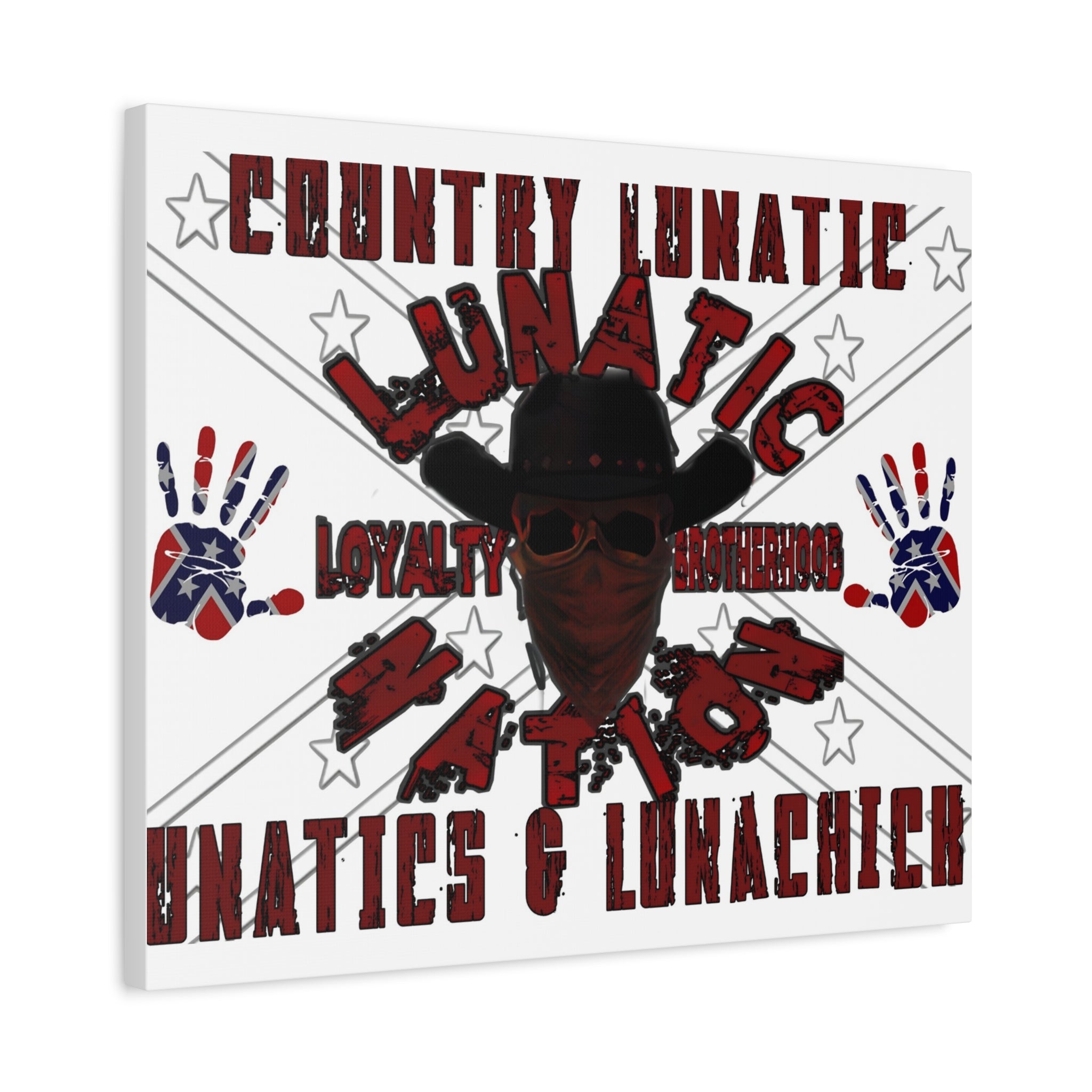 Country Lunatic Canvas Wall Art – Loyalty & Brotherhood Decor for Country Fans