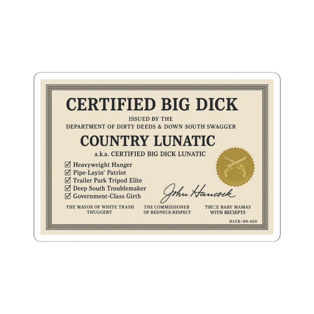 Stickers - Certified Big Dick Lunatics Funny Decal Pack