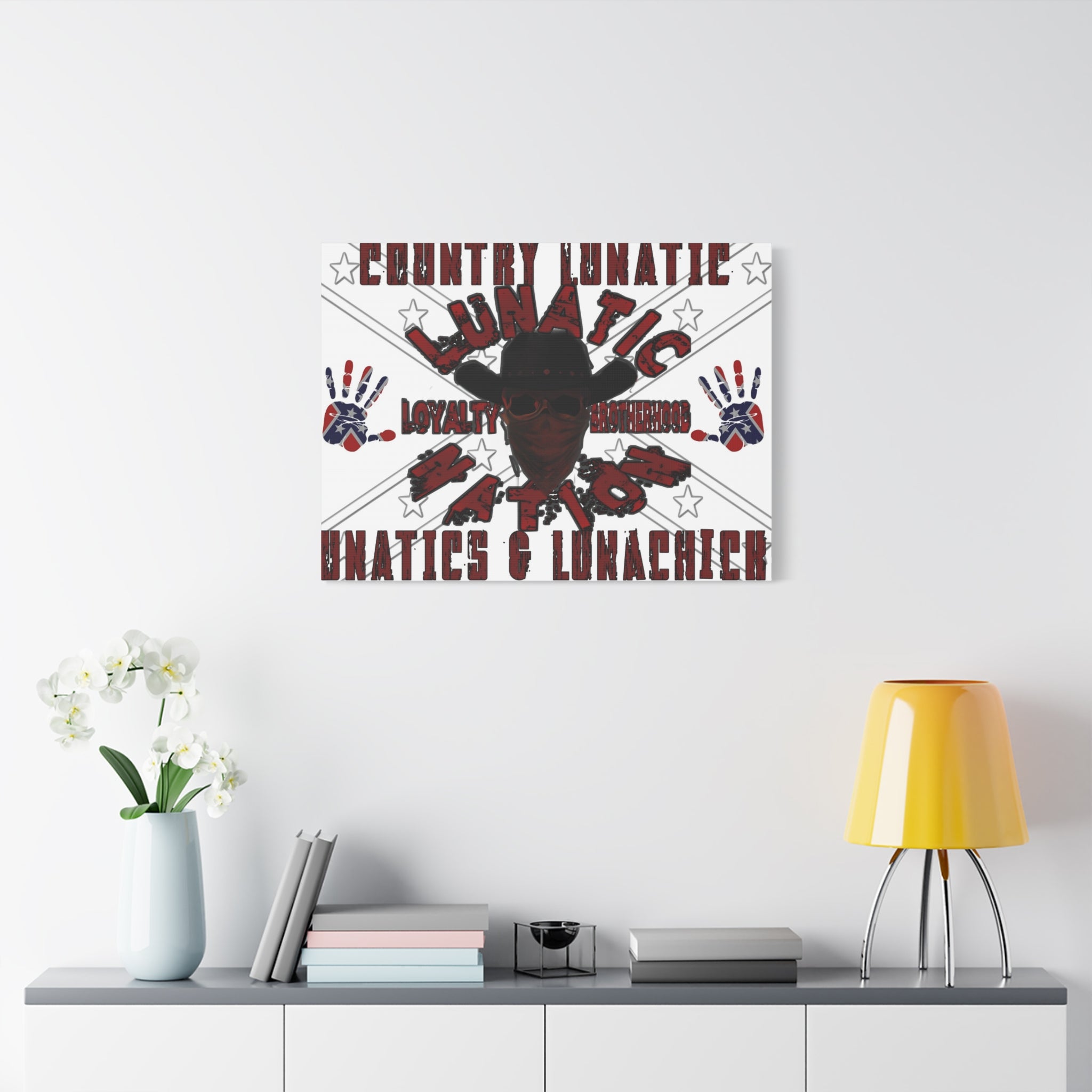 Country Lunatic Canvas Wall Art – Loyalty & Brotherhood Decor for Country Fans