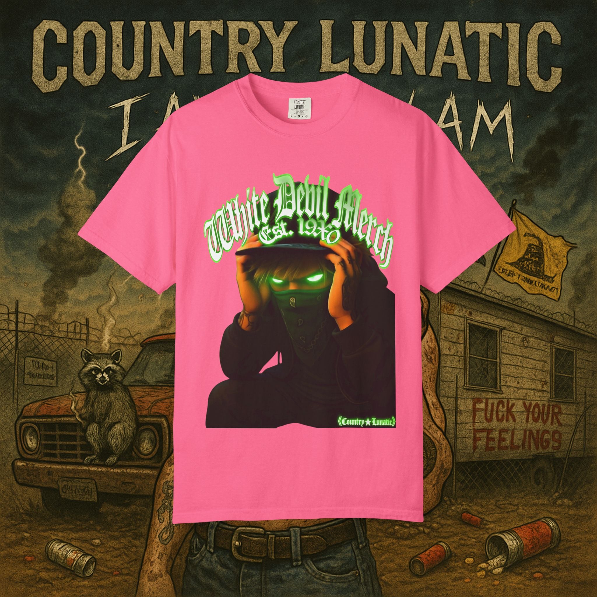 Country Lunatic Unisex Garment-Dyed T-shirt - Lunatic Nation Graphic Tee