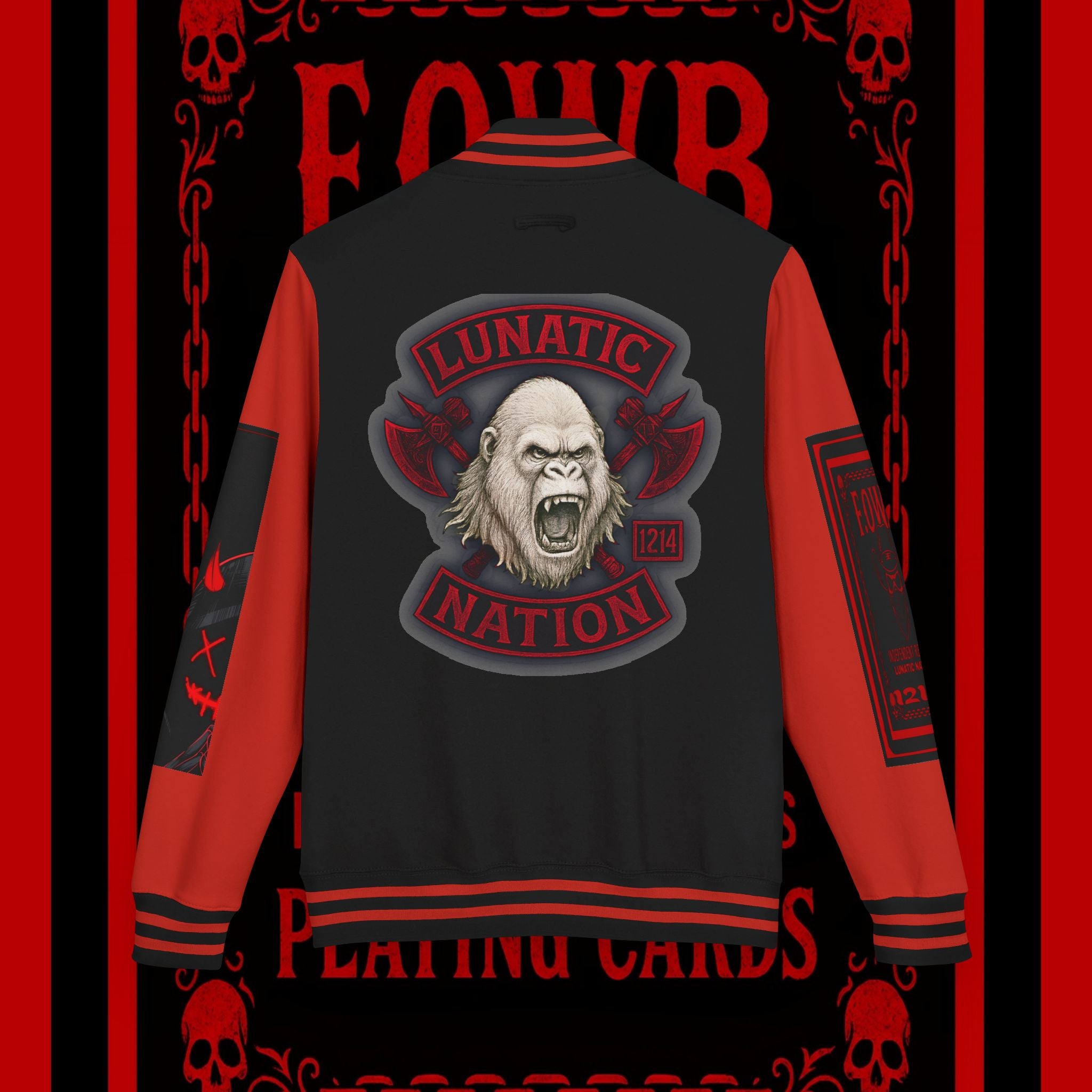 Letterman Jacket - F O W B Independent Records Country Lunatic’s Fam Design