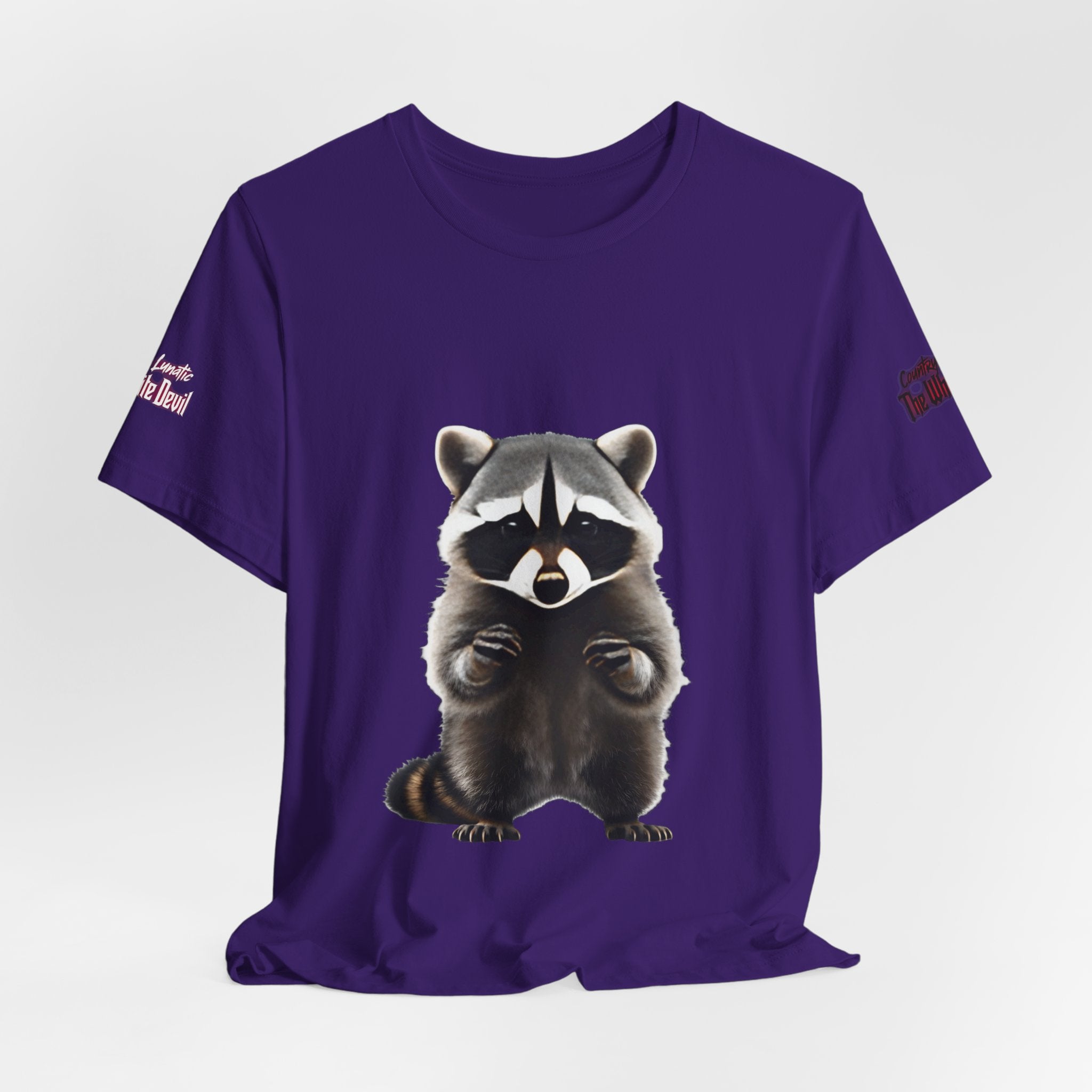 Country Lunatic Racoon Tee — 'F.C.W.B' Muscle Car Graphic Shirt