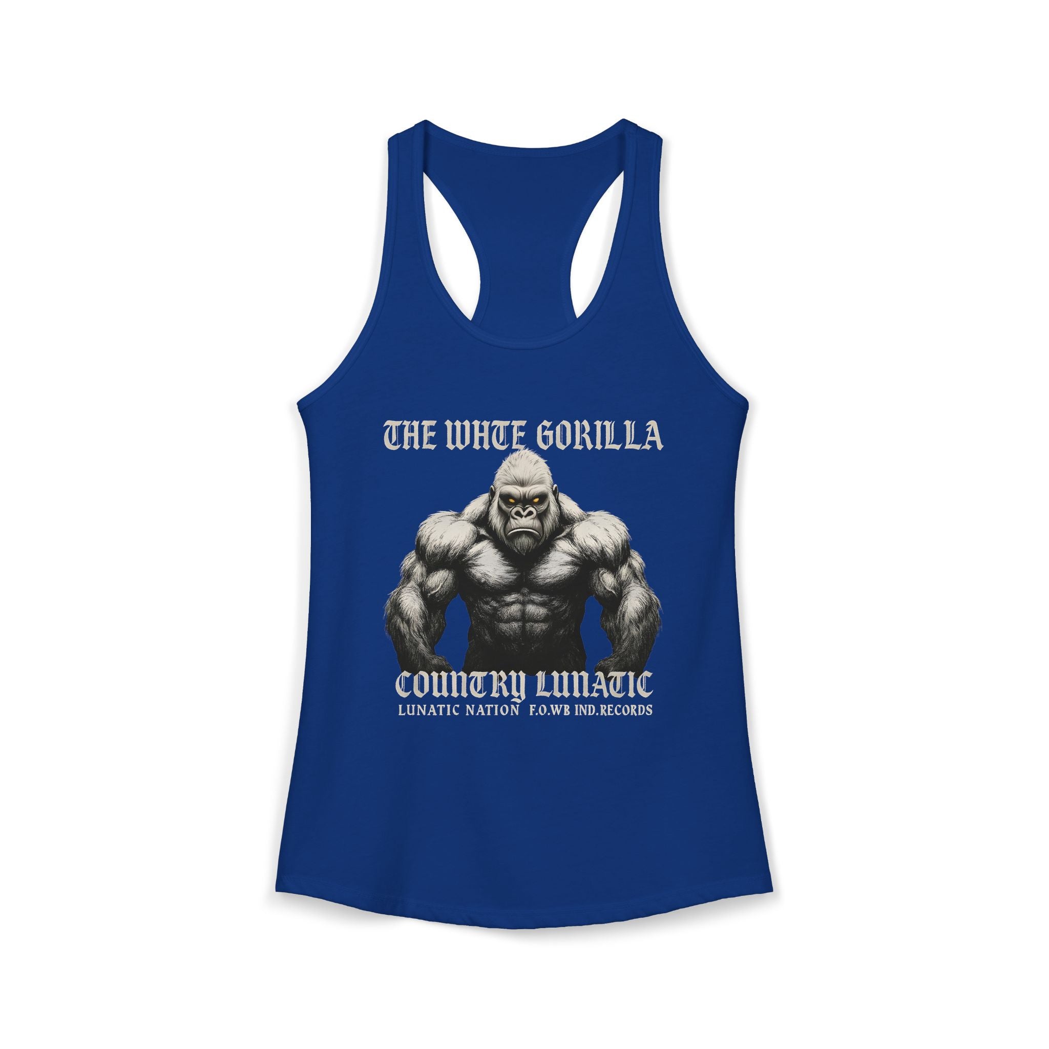 Mighty Gorilla Fitness Tank, Workout Top, Gym Apparel, Gym Tank, Gift for Fitness Lovers, White Gorilla Strength Motivation