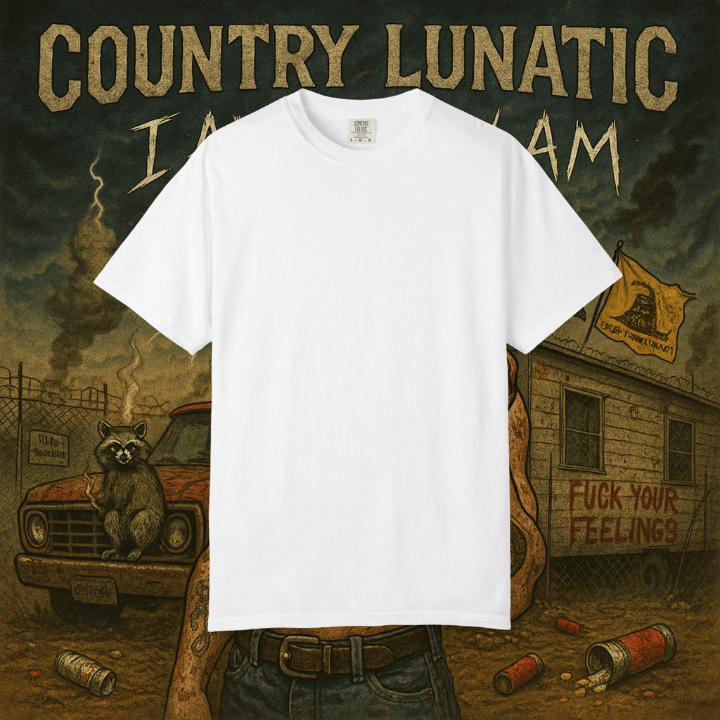 Garment-Dyed T-shirt Country Lunatic Logo #2 Back Print