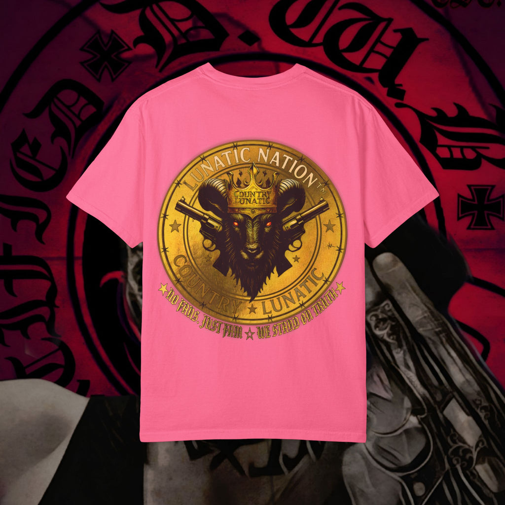 T-Shirt Lunatic Nation Logo Country Lunatic Unisex Garment-Dyed Tee