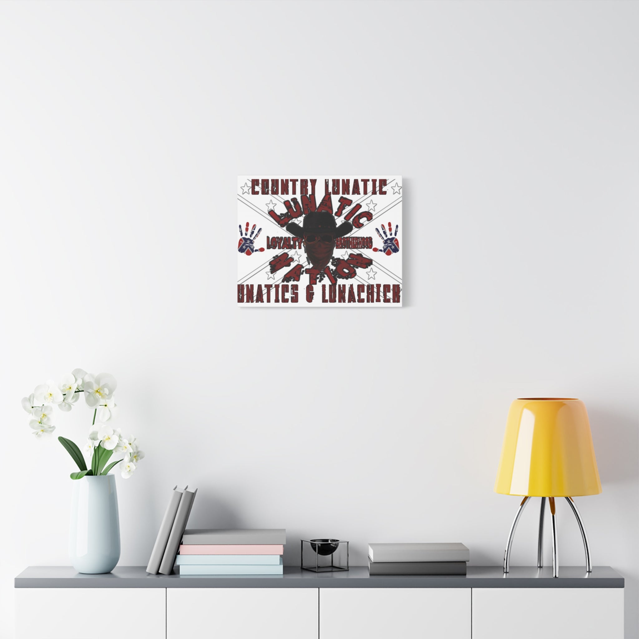 Country Lunatic Canvas Wall Art – Loyalty & Brotherhood Decor for Country Fans