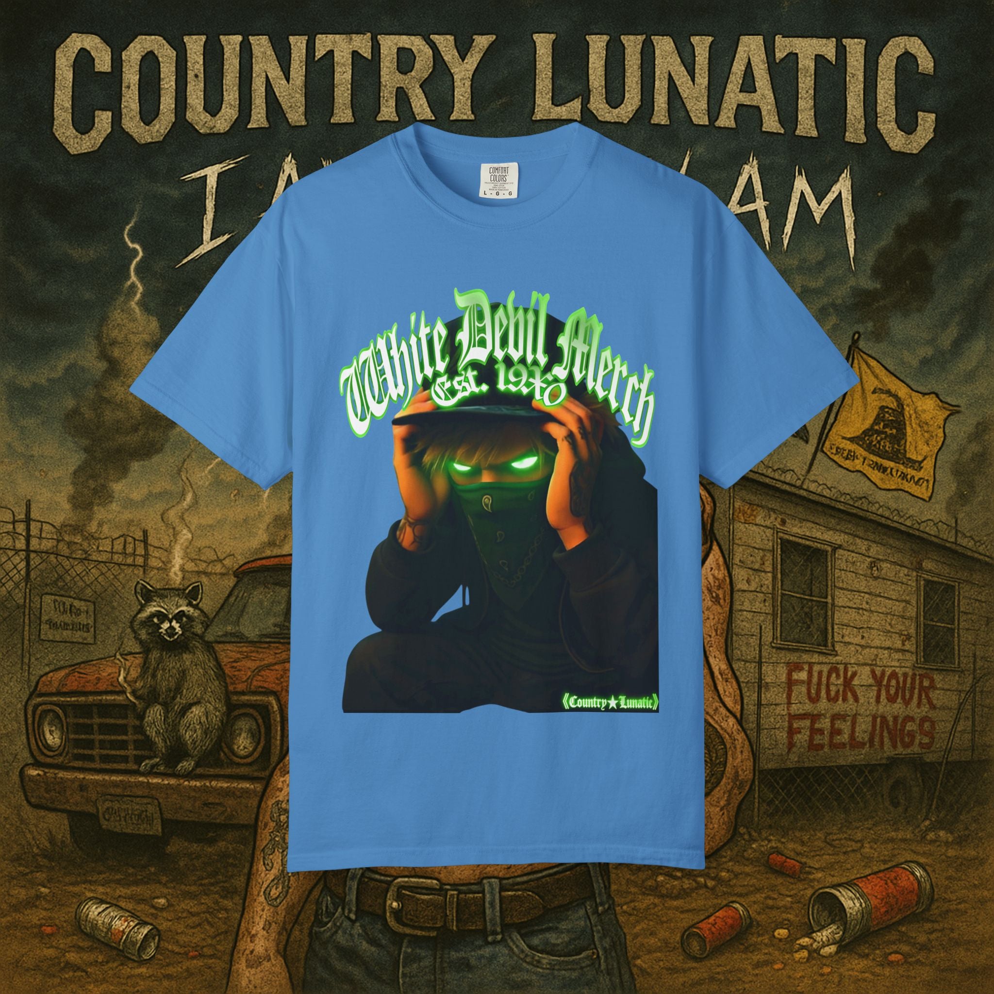 Country Lunatic Unisex Garment-Dyed T-shirt - Lunatic Nation Graphic Tee
