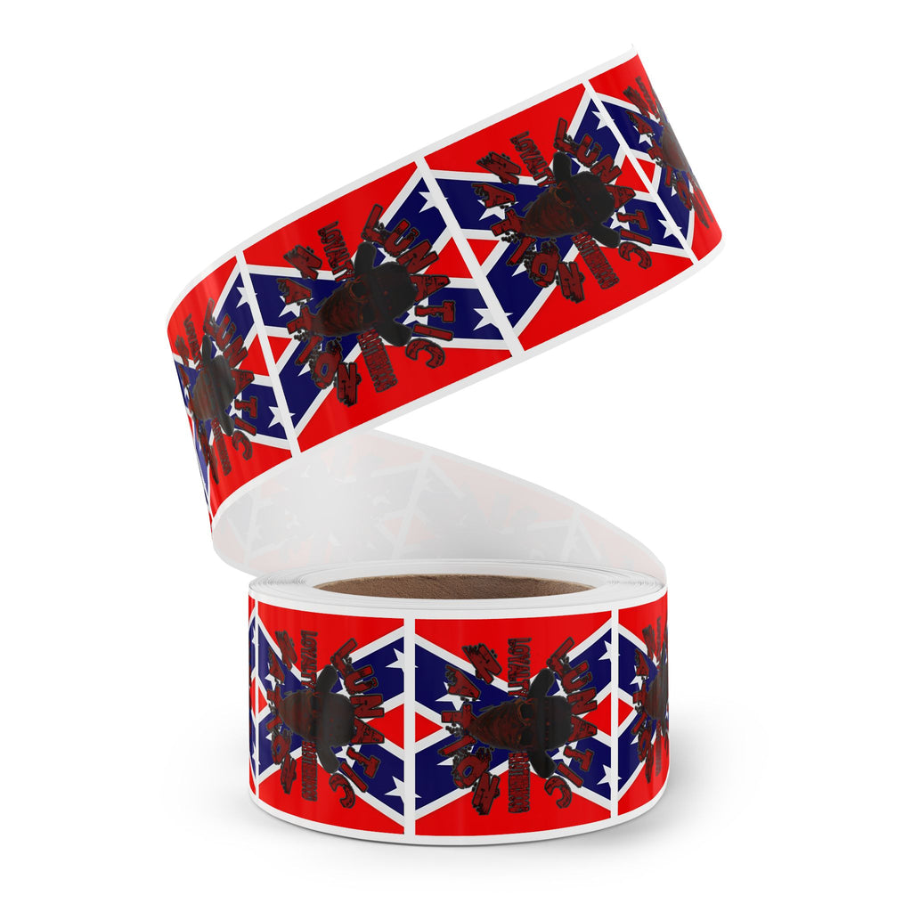 Lunatic Rebel Square Sticker Rolls – Bold Design for Events & Personal Use