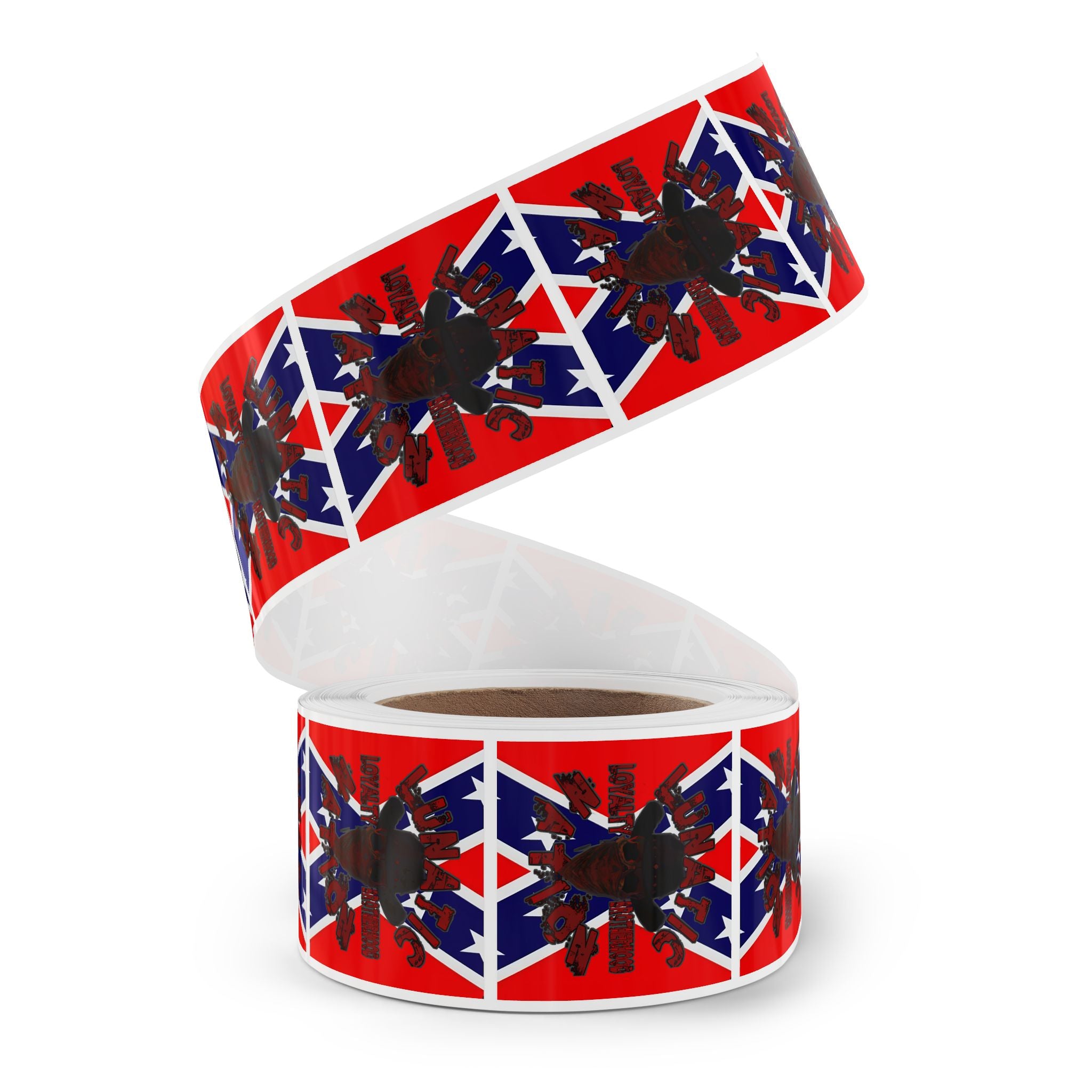 Lunatic Rebel Square Sticker Rolls – Bold Design for Events & Personal Use