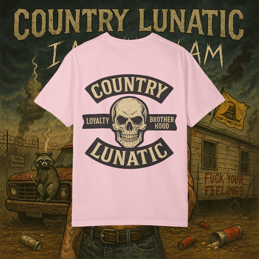 Copy of Garment-Dyed T-shirt Country Lunatic Logo Back Print