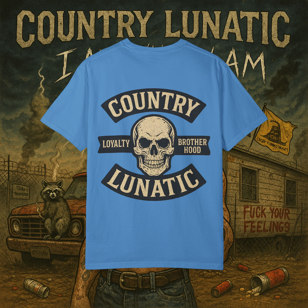 Copy of Garment-Dyed T-shirt Country Lunatic Logo Back Print
