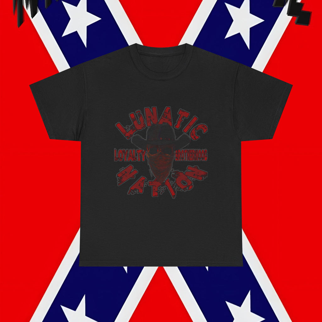 Unisex Heavy Cotton Tee - Lunatic Nation Brotherhood Graphic Shirt