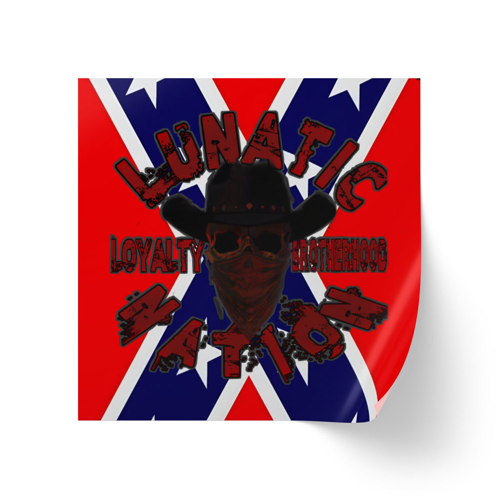 Lunatic Rebel Square Sticker Rolls – Bold Design for Events & Personal Use