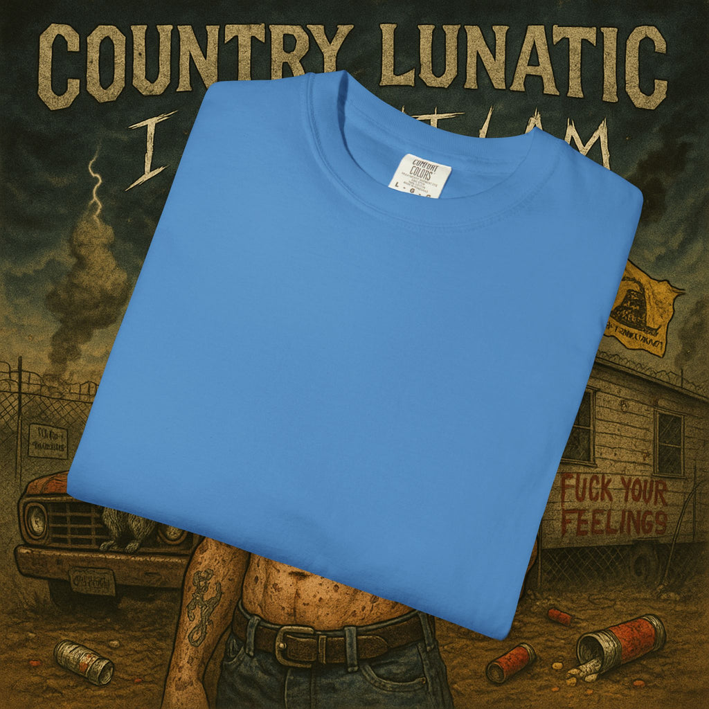 Garment-Dyed T-shirt Country Lunatic Logo #2 Back Print