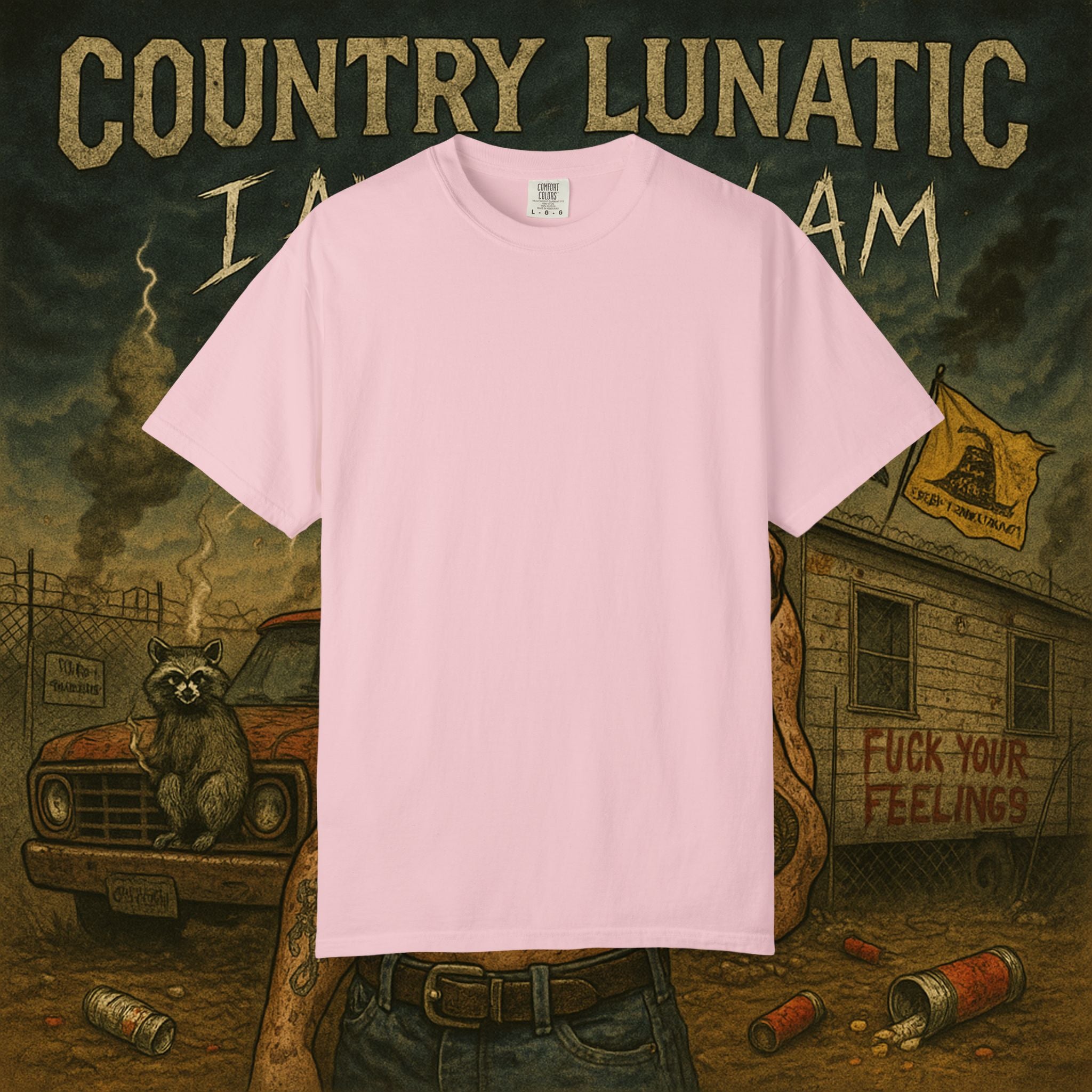 Copy of Garment-Dyed T-shirt Country Lunatic Logo Back Print