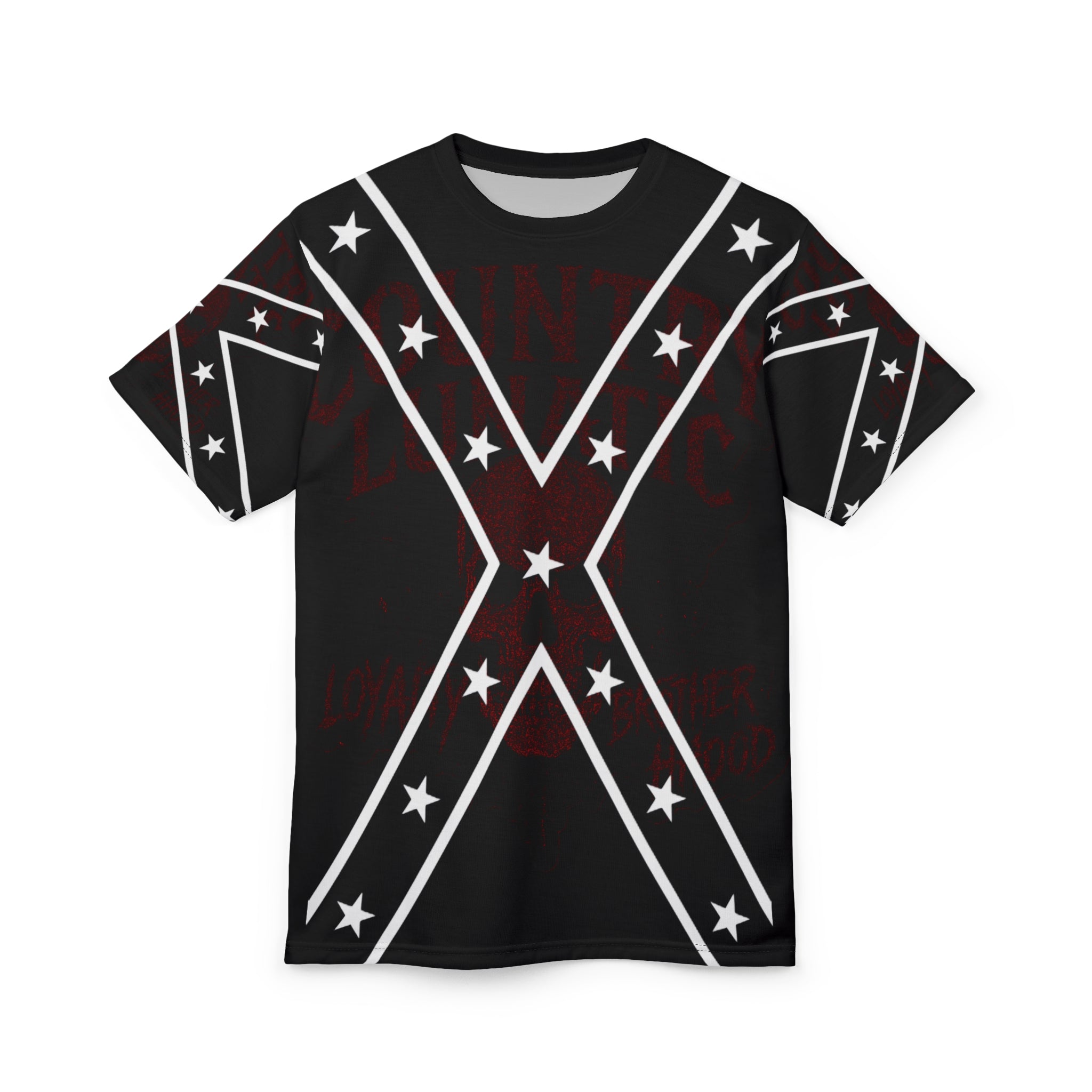 Copy of Copy of T-Shirt - Country Lunatic MAGA REBEL Tee with Confederate Flag Design