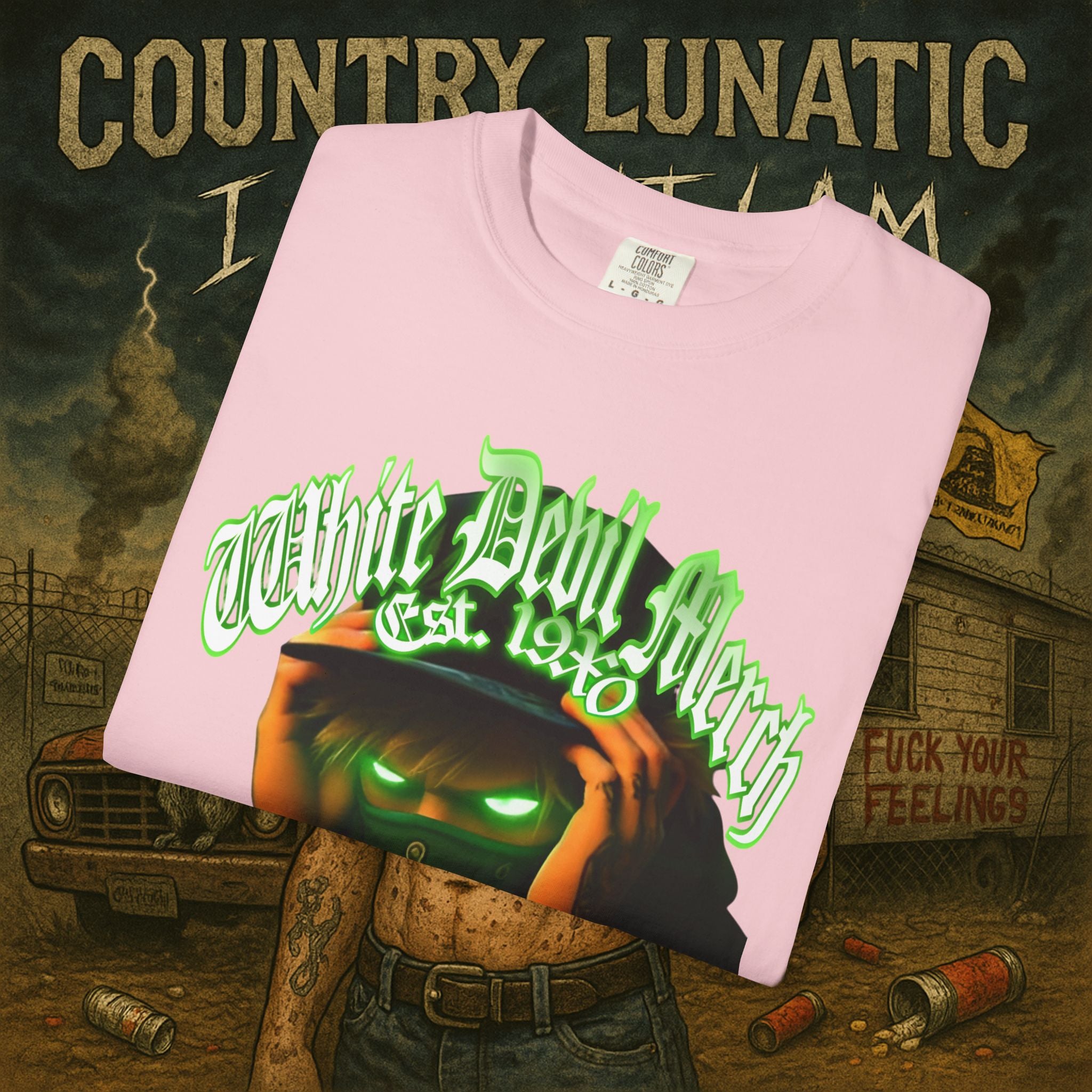 Country Lunatic Unisex Garment-Dyed T-shirt - Lunatic Nation Graphic Tee