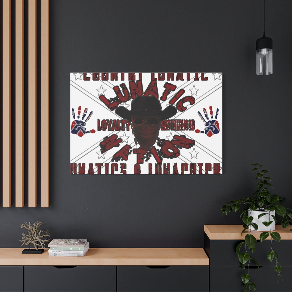 Country Lunatic Canvas Wall Art – Loyalty & Brotherhood Decor for Country Fans