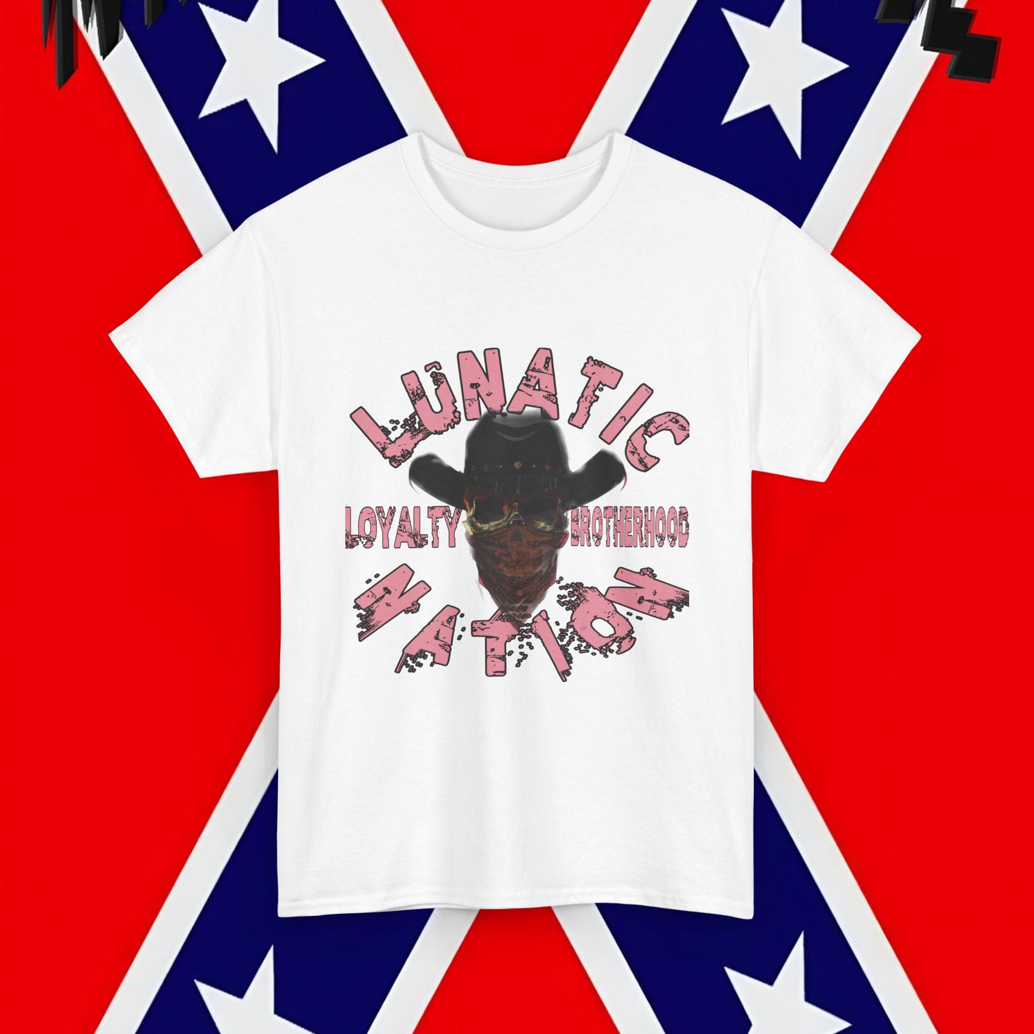 Unisex Heavy Cotton Tee - Lunatic Nation Brotherhood Graphic Shirt