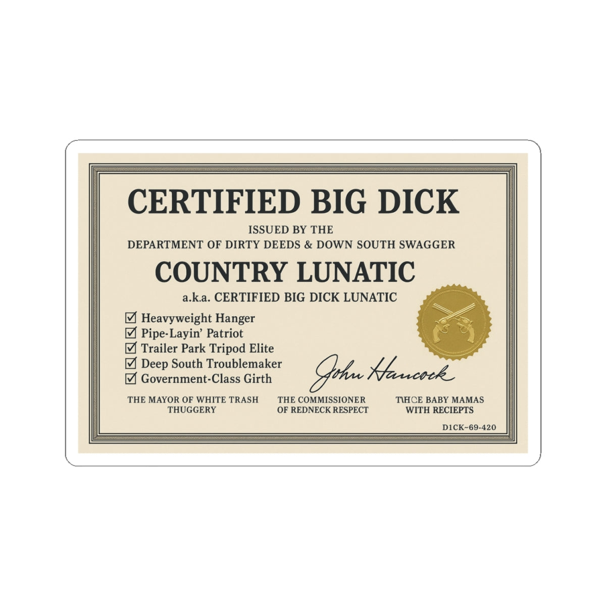 Stickers - Certified Big Dick Lunatics Funny Decal Pack
