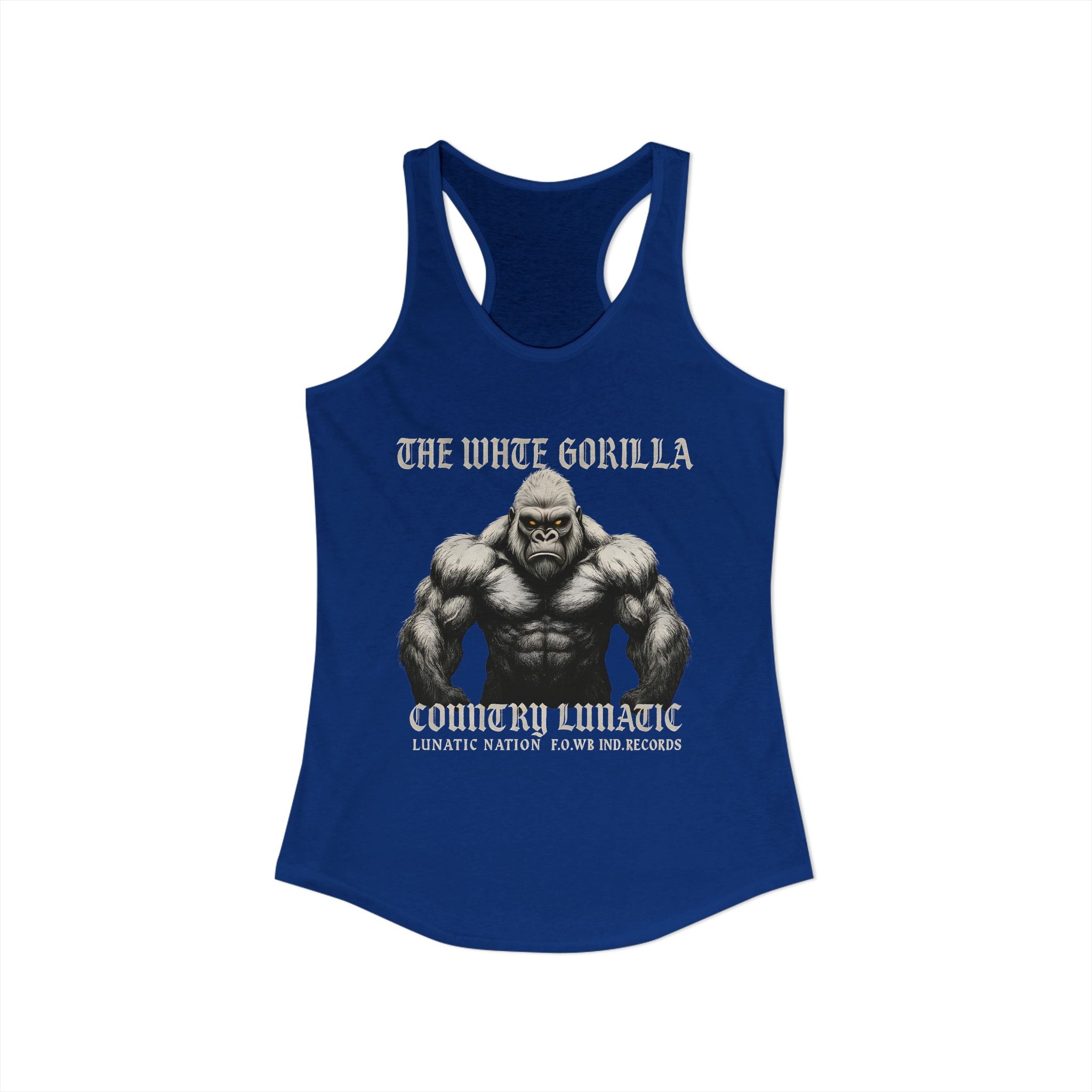 Mighty Gorilla Fitness Tank, Workout Top, Gym Apparel, Gym Tank, Gift for Fitness Lovers, White Gorilla Strength Motivation