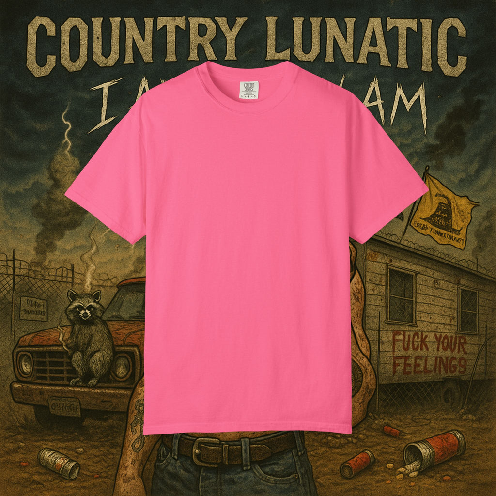 Garment-Dyed T-shirt Country Lunatic Logo #2 Back Print