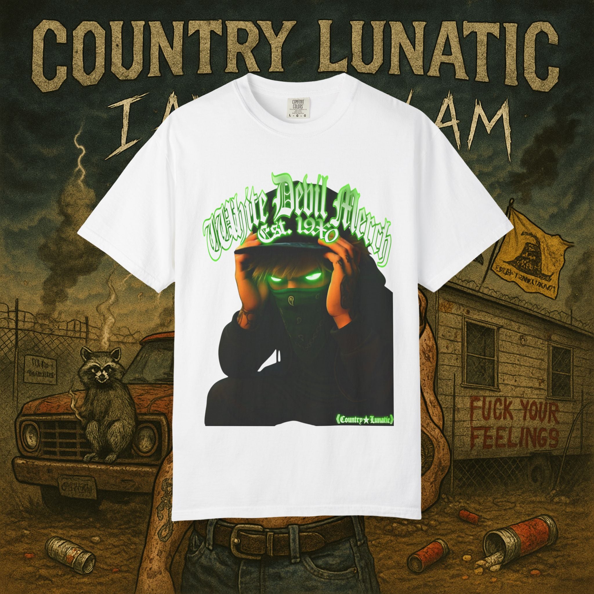 Country Lunatic Unisex Garment-Dyed T-shirt - Lunatic Nation Graphic Tee
