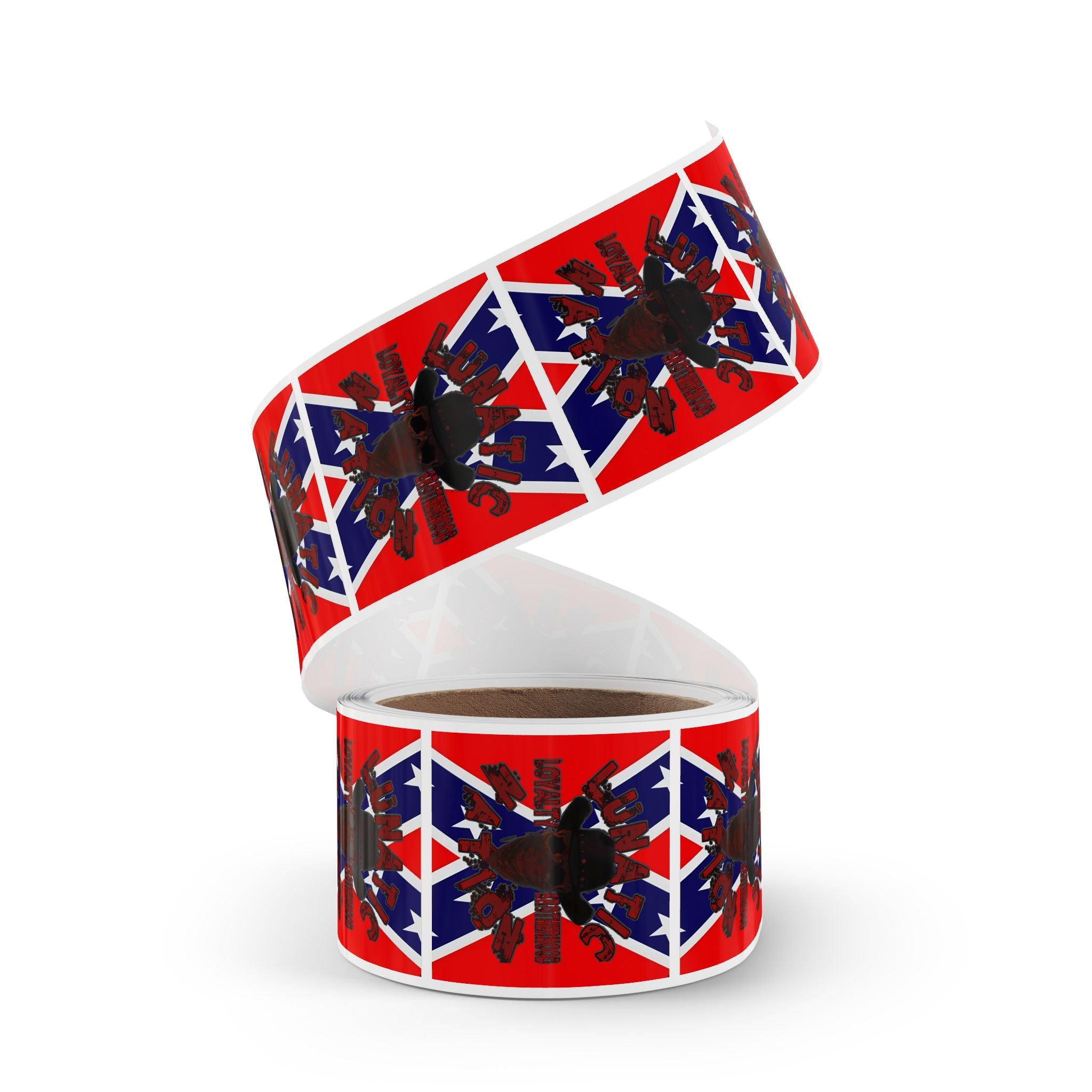 Lunatic Rebel Square Sticker Rolls – Bold Design for Events & Personal Use