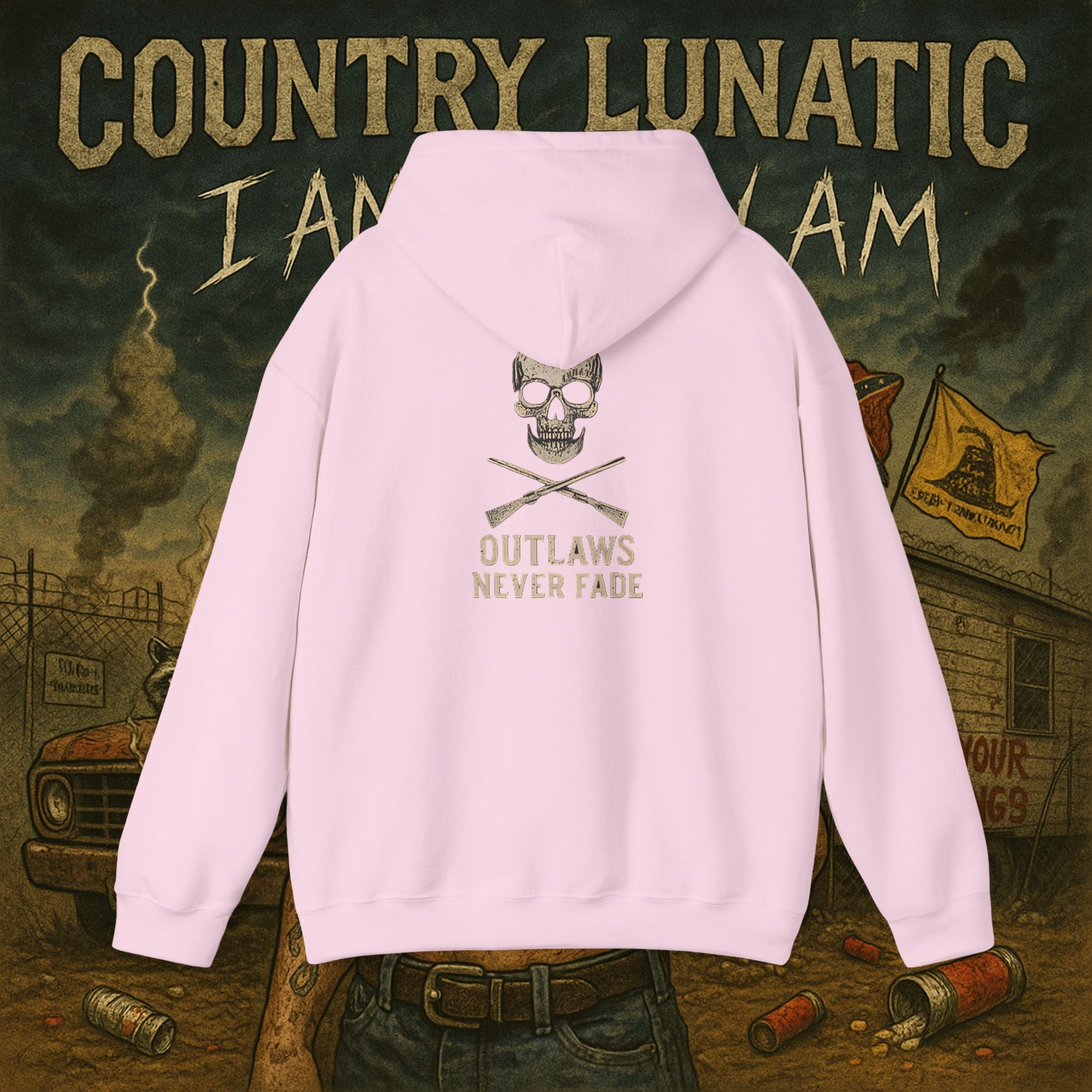 Country Lunatic Hooded Sweatshirt - Ride Hard, Die Loud